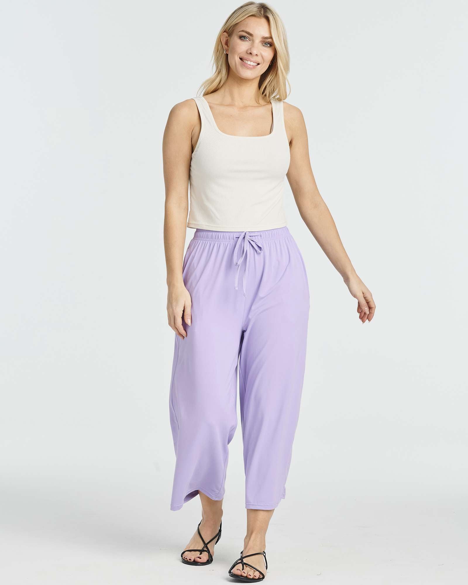 3 Pack: Women's Ultra-Soft Wide Leg Capri Pants