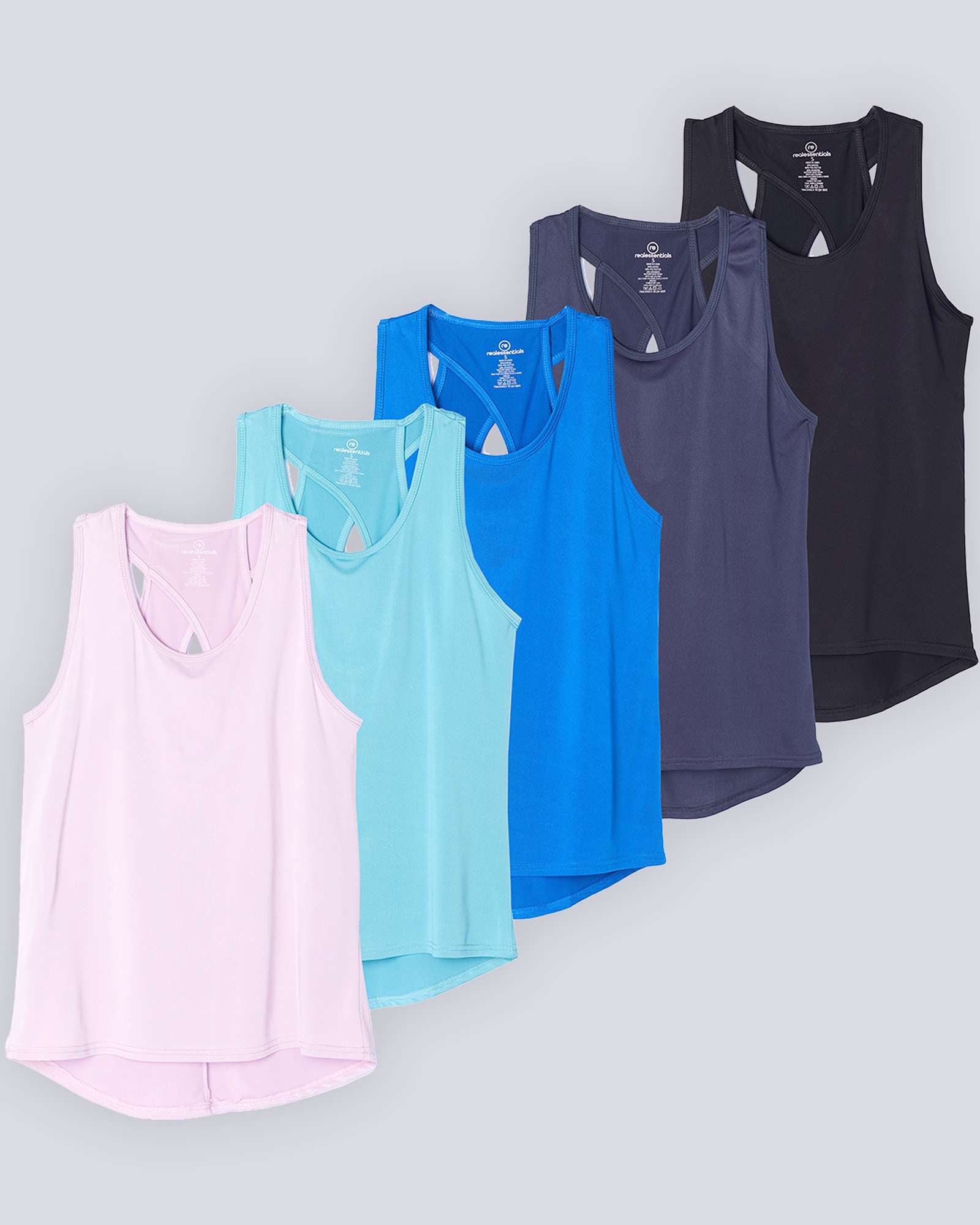 5 Pack: Women's Crossback Workout Tank Top