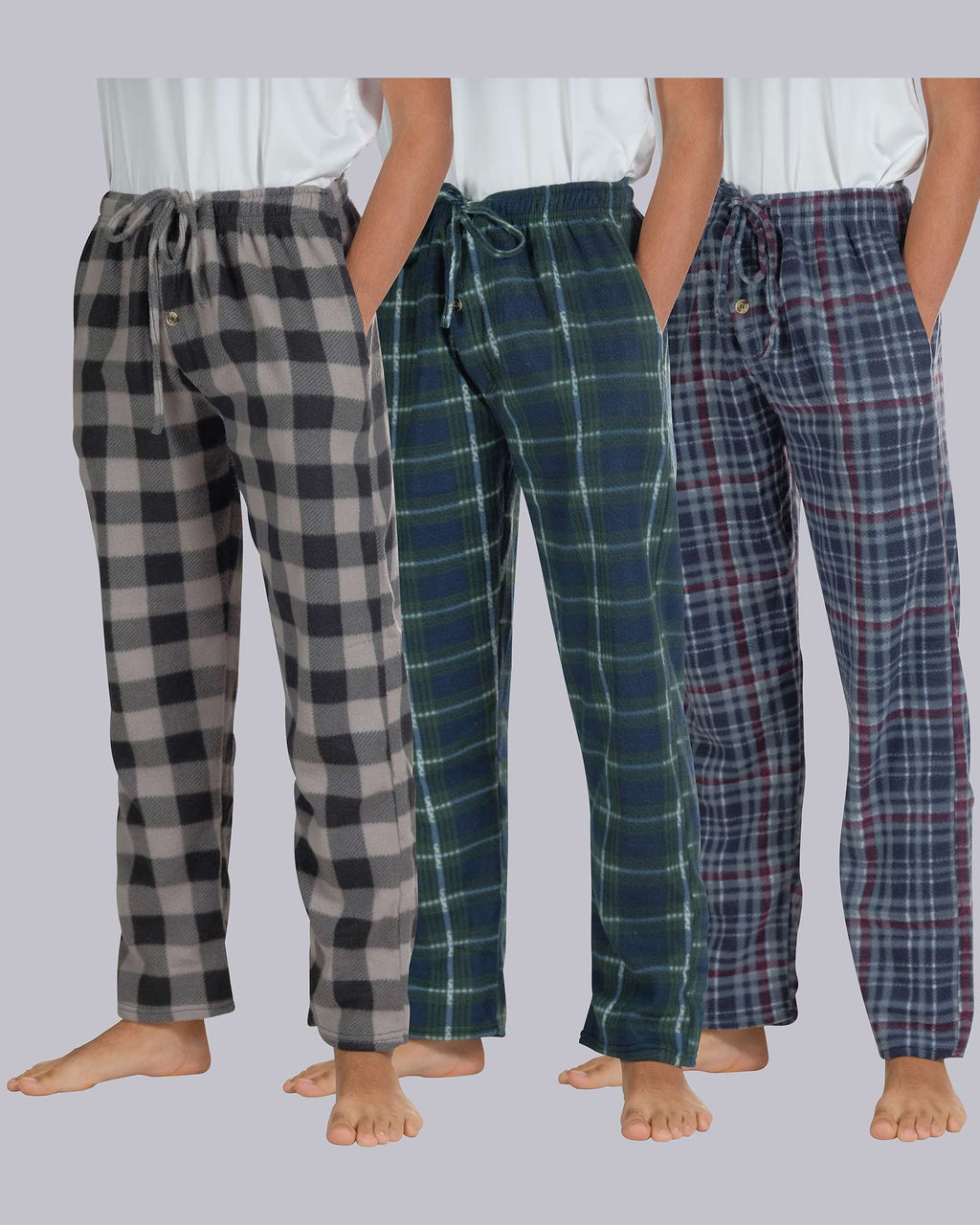 3 Pack: Boys Fleece Pajama Pant Lounge Bottoms