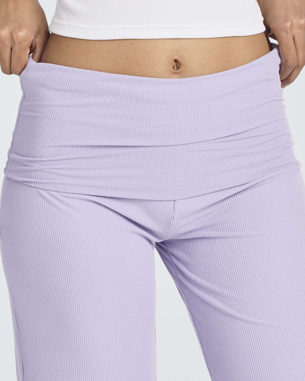 3 Pack: Women's Ribbed Foldover Wide Leg Capri Pants