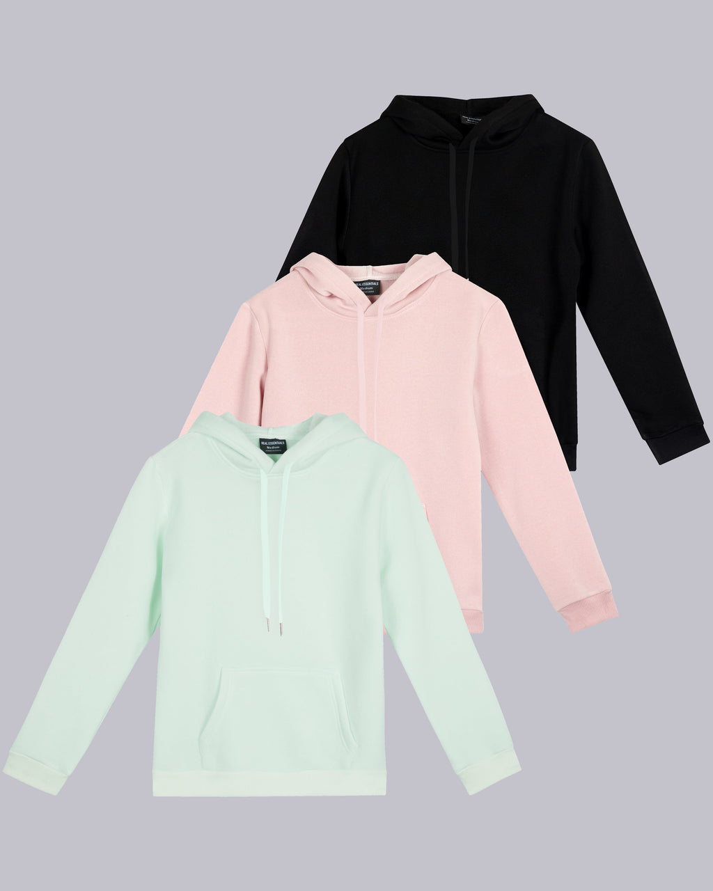 3 Pack: Womens Fleece Pullover Hoodie Sweatshirt