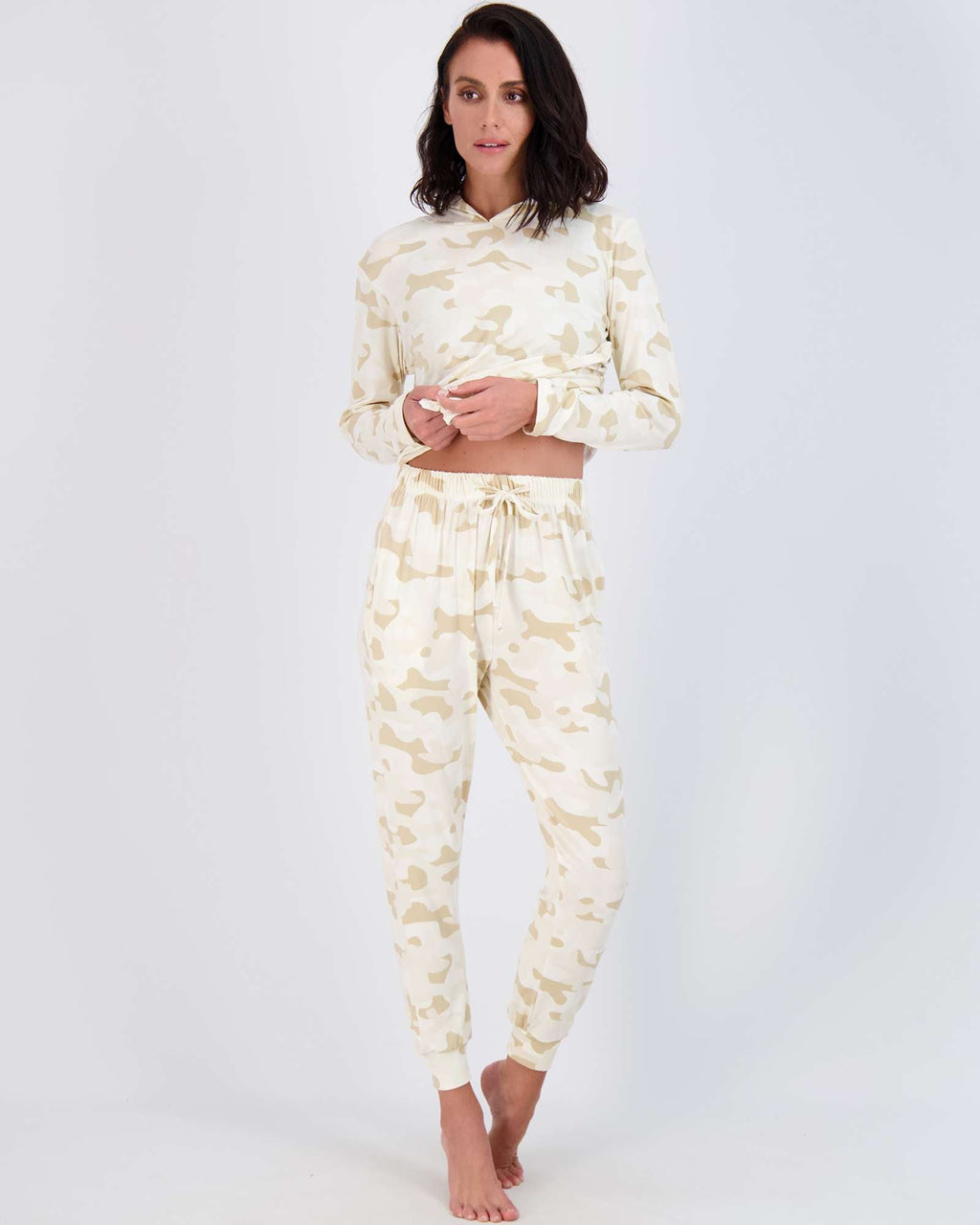 4 Piece: Womens Long Sleeve Henley & Jogger Lounge Pajama Set