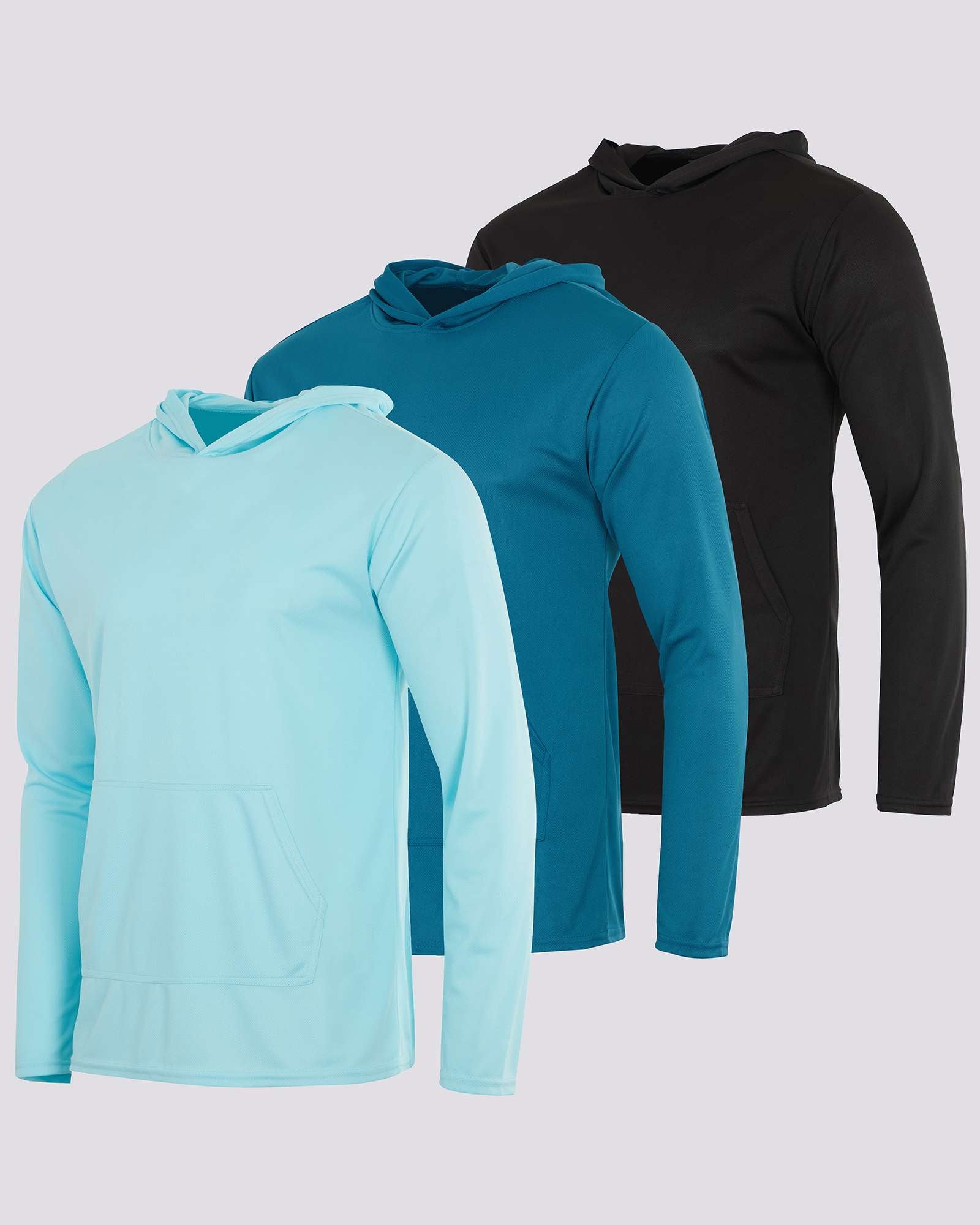 3 Pack: Mens Mesh Pullover Hoodie