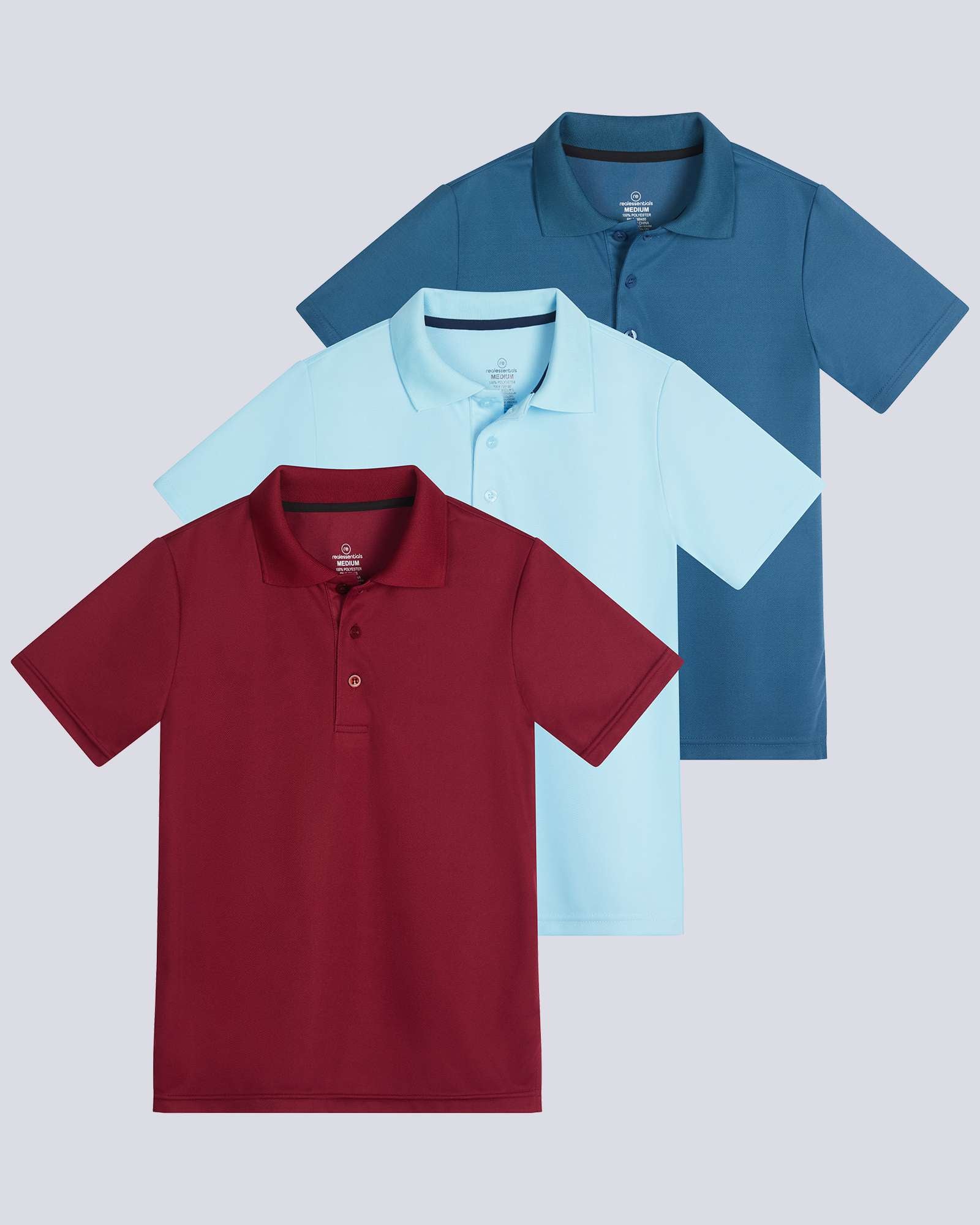 3 Pack: Boys' Short Sleeve Polo Shirt