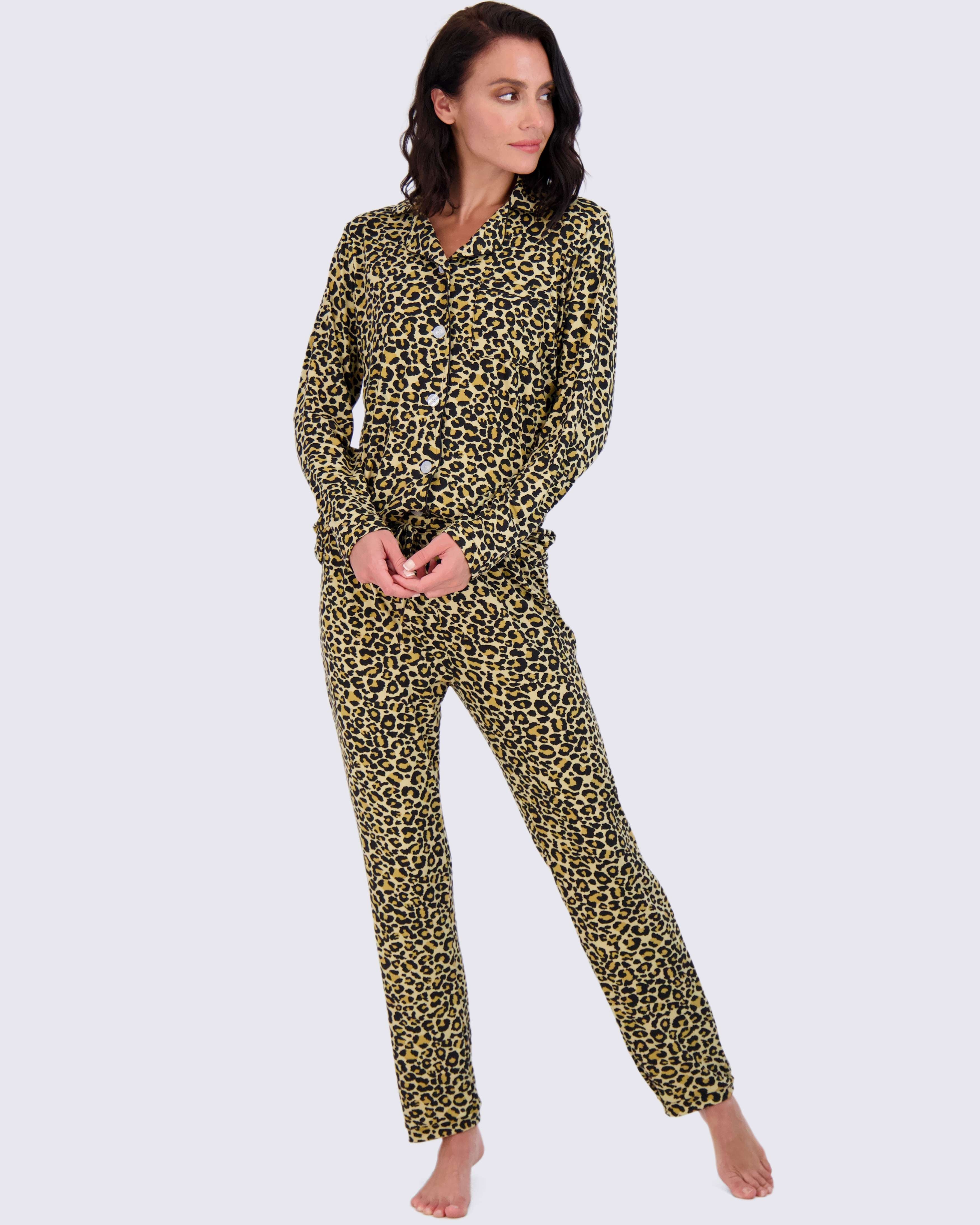 4 Piece: Women’s Long Sleeve Button Down Pajama Set