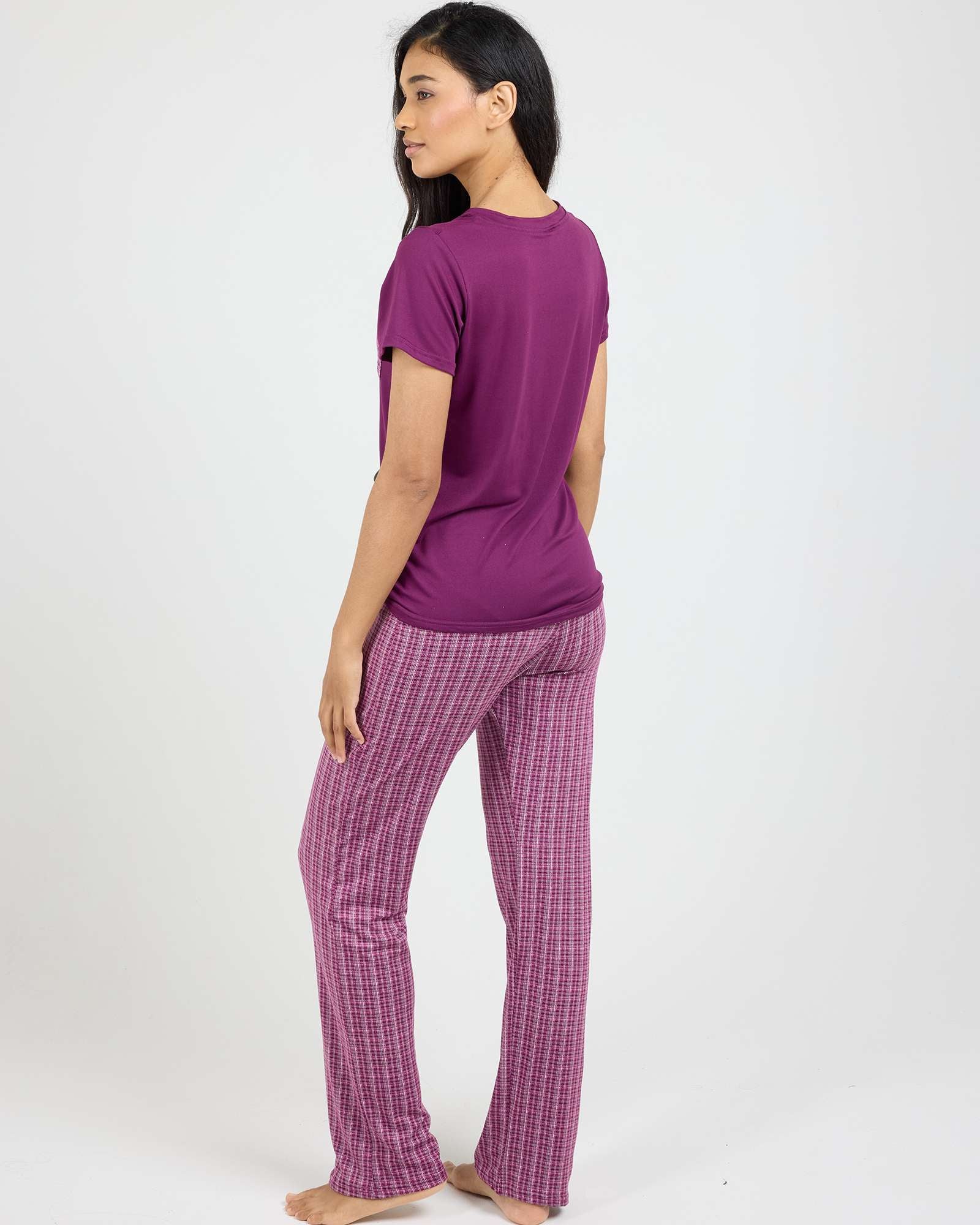 2 Pack: Women’s Pajama Set Super-Soft Short Sleeve V-Neck Top With Pants (Available in Plus Size)