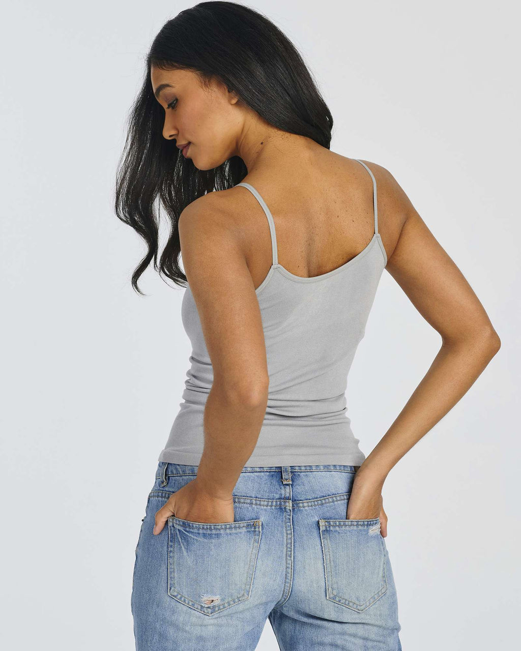 5 Pack: Women's Ribbed Spaghetti Strap Camisole