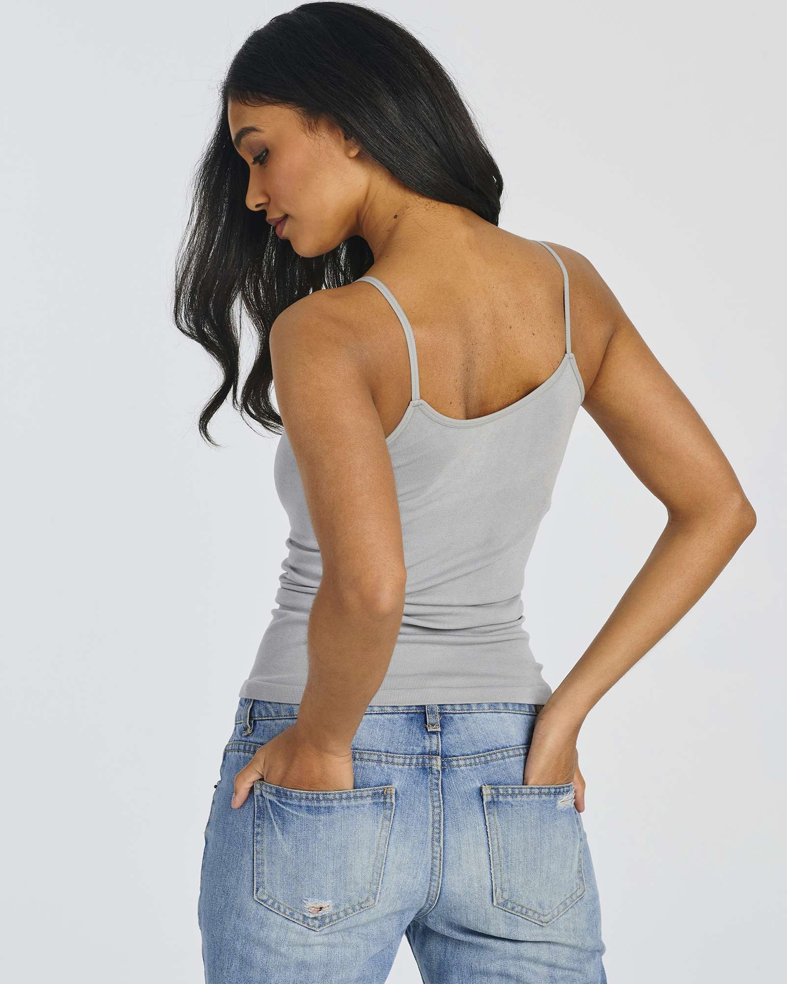 5 Pack: Women's Ribbed Spaghetti Strap Camisole