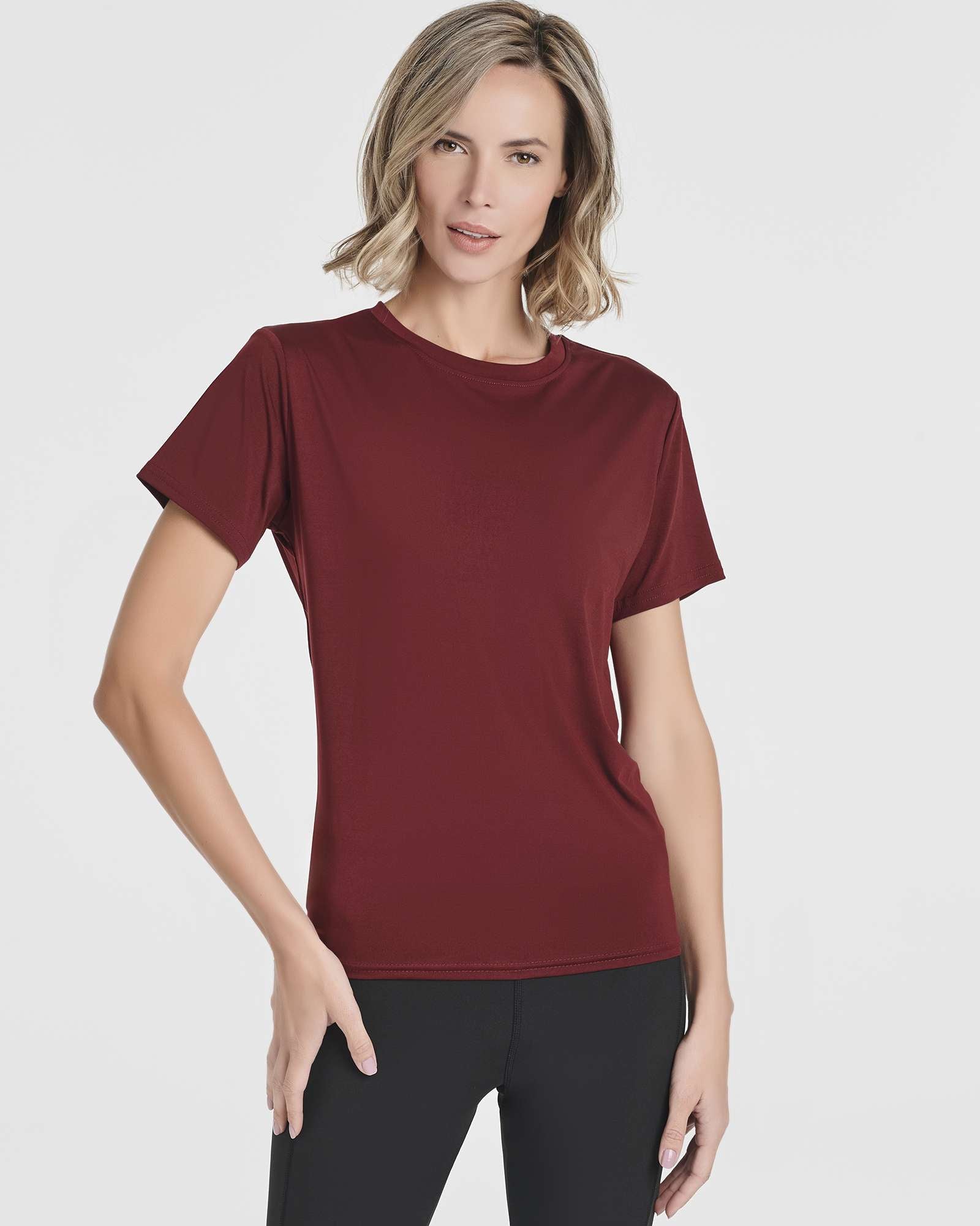 5 Pack: Women's Short Sleeve Open Back Tie Back Dry-Fit T-Shirt