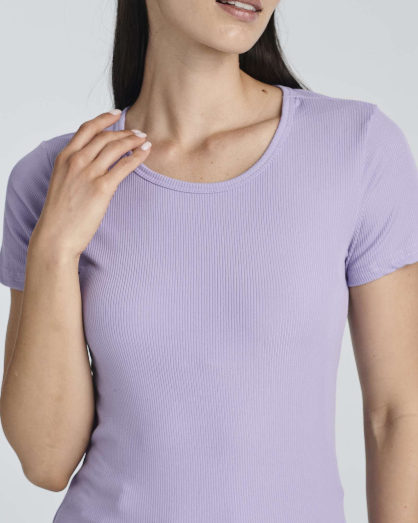 4 Pack: Women's Ribbed Knit Short Sleeve T-Shirt (Available in Plus)