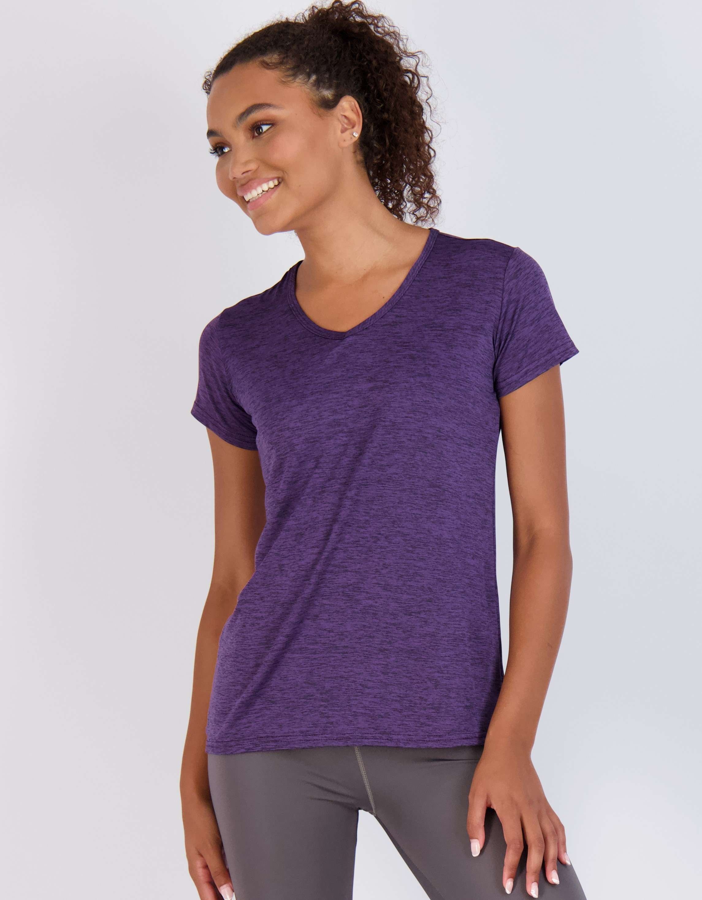 5 Pack: Womens Short Sleeve Dry-Fit V-Neck T-Shirt