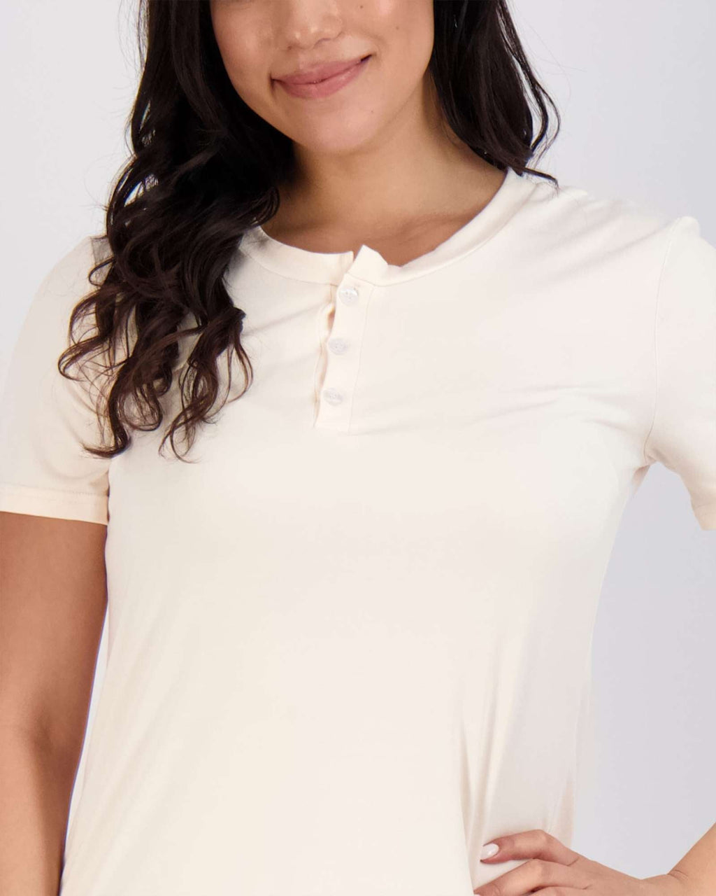 3 Pack: Womens Short Sleeve Henley Nightshirt Nightgown Sleep Dress