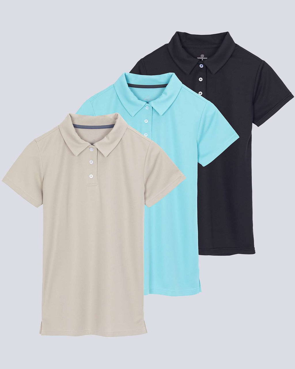 3 Pack: Womens Short Sleeve Dry-Fit Performance Polo Shirt (Available In Plus Size)