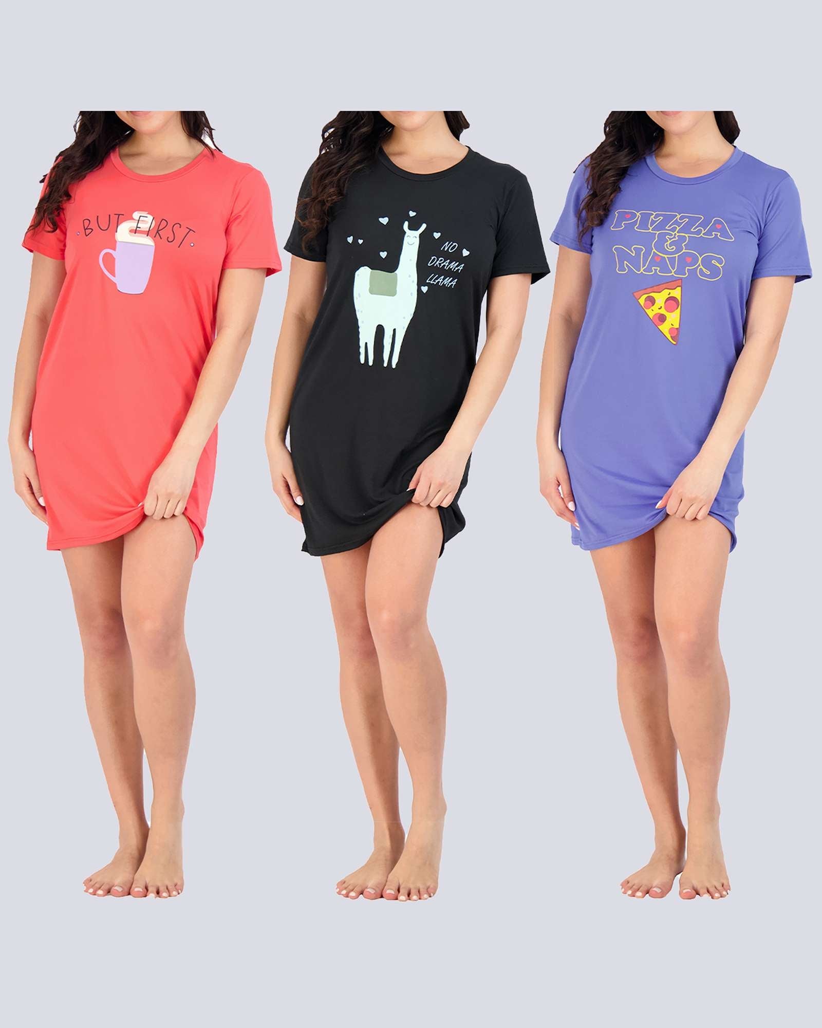 3 Pack: Womens Ultra-Soft Pajama Lounge Shorts