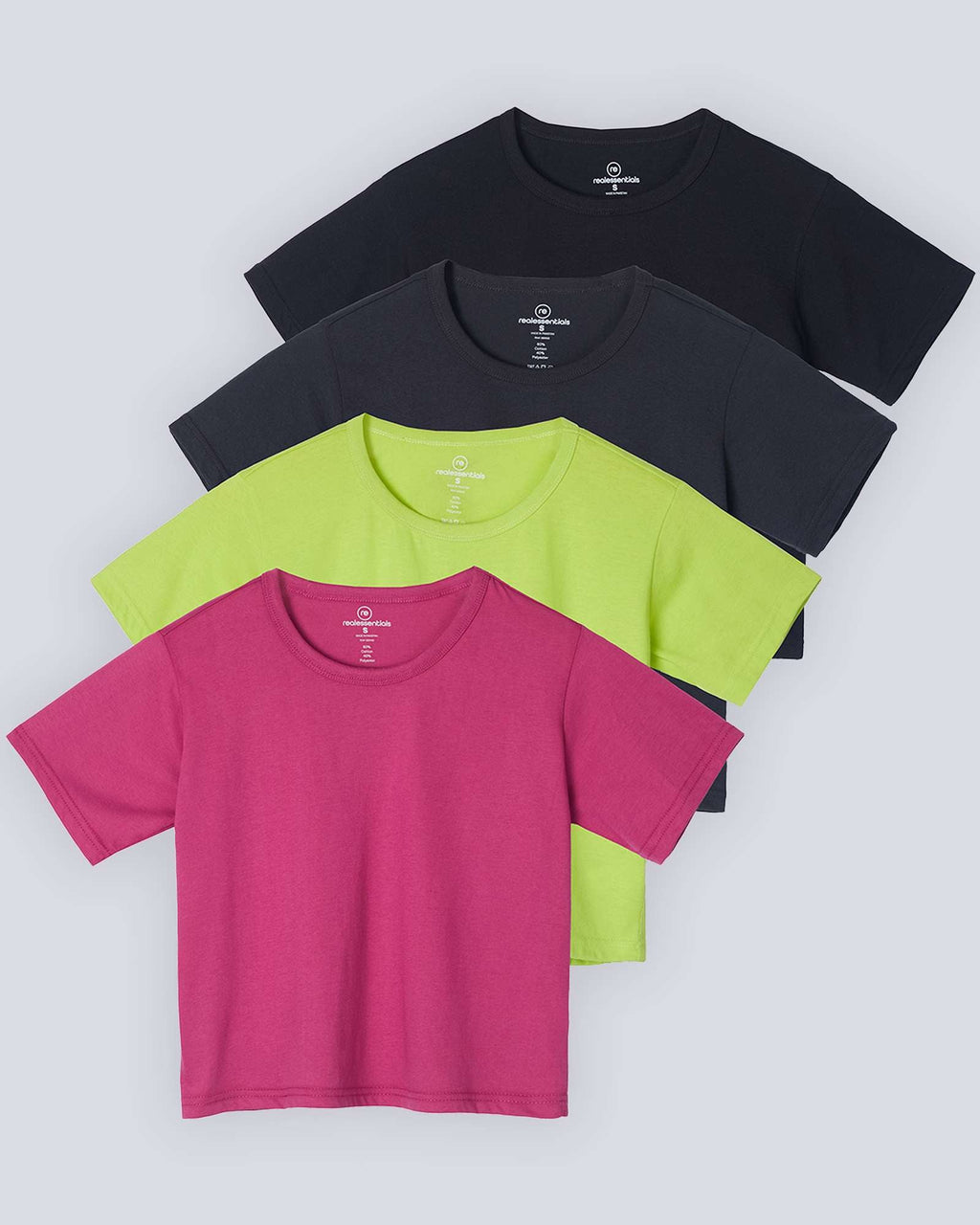 4 Pack: Women's Short Sleeve Crop Top
