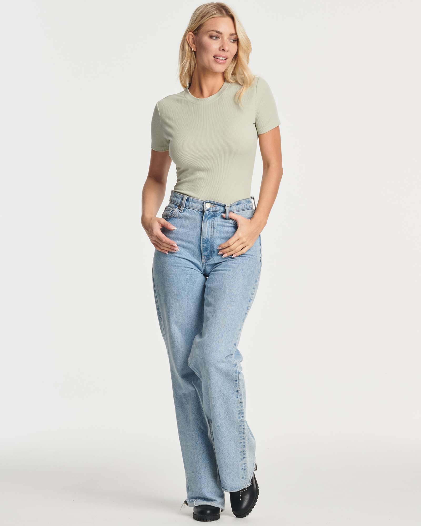 3 Pack: Women's Round Neck Short Sleeve Ribbed Shapewear Bodysuit Shirt Tops (Available in Plus Size)