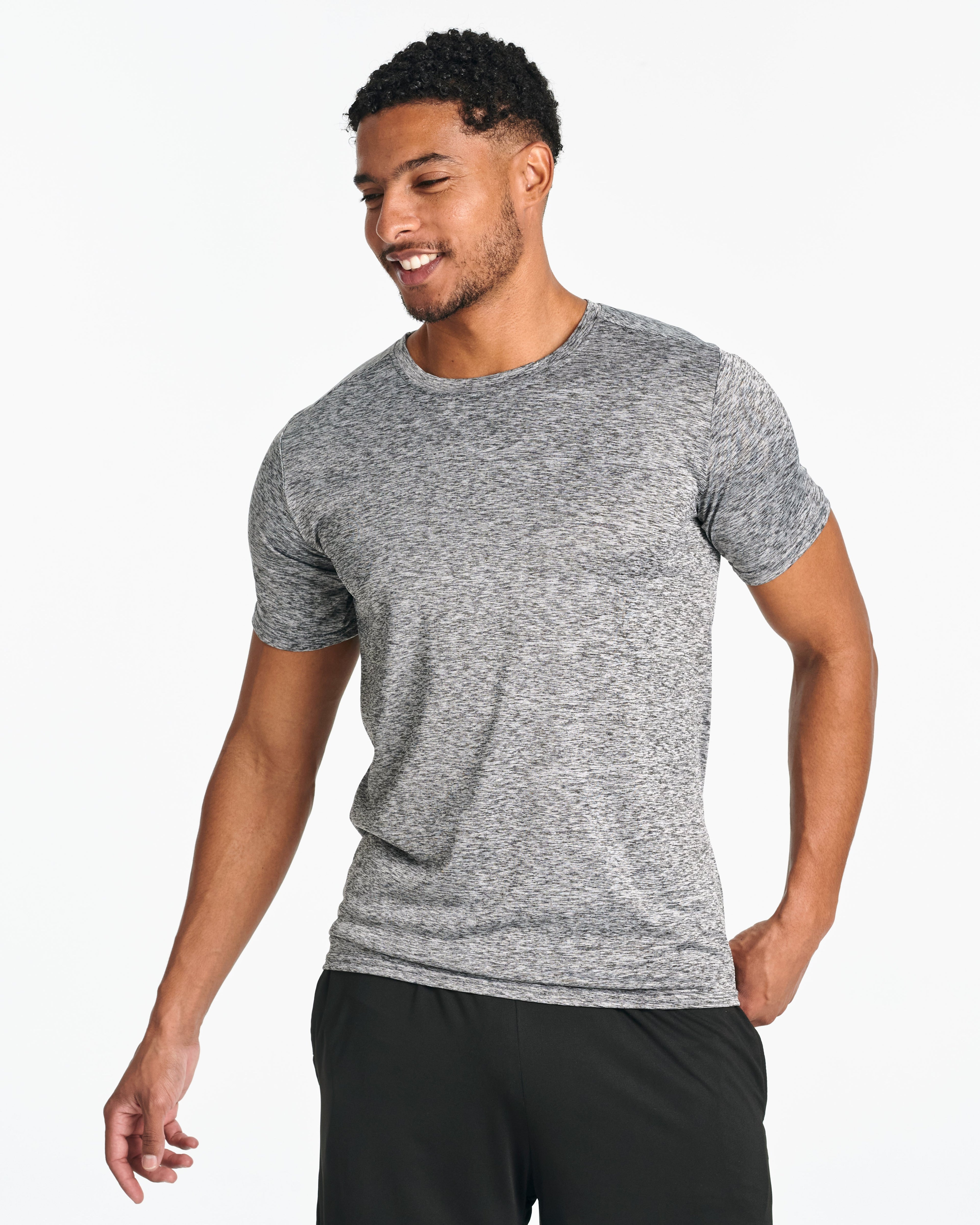 5 Pack: Mens Dry-Fit Active Crew Neck T-Shirt