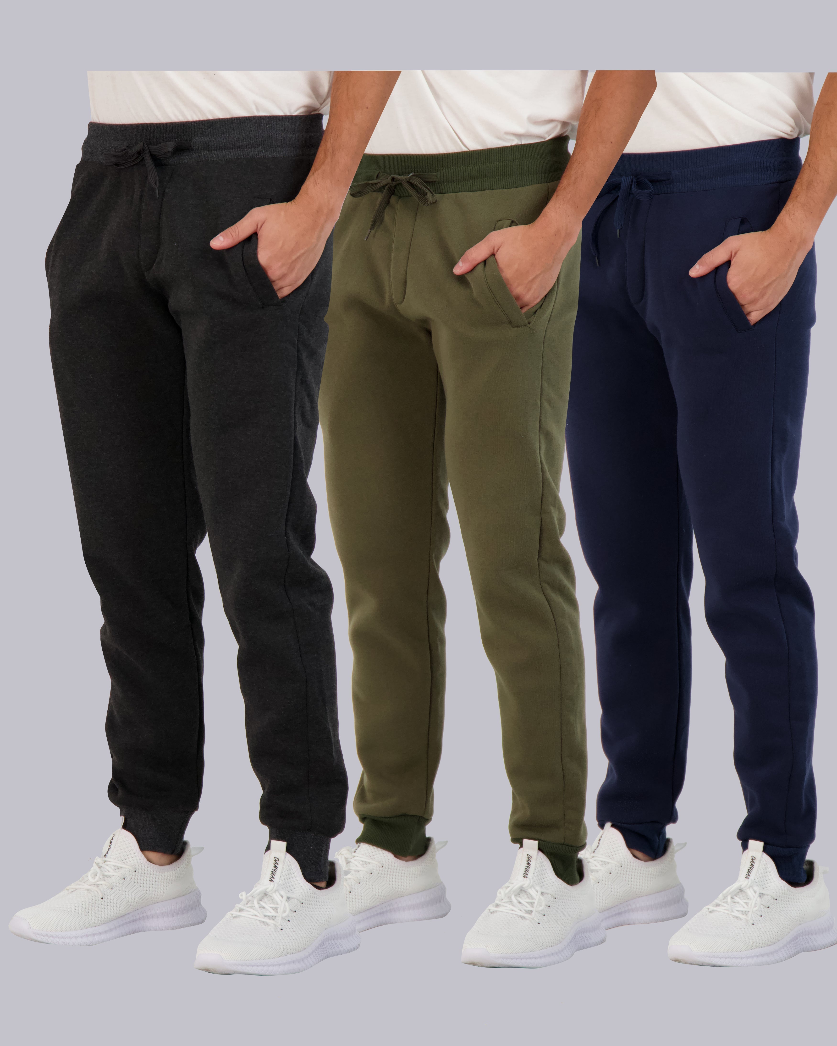 3 Pack: Mens Fleece Jogger Sweatpants