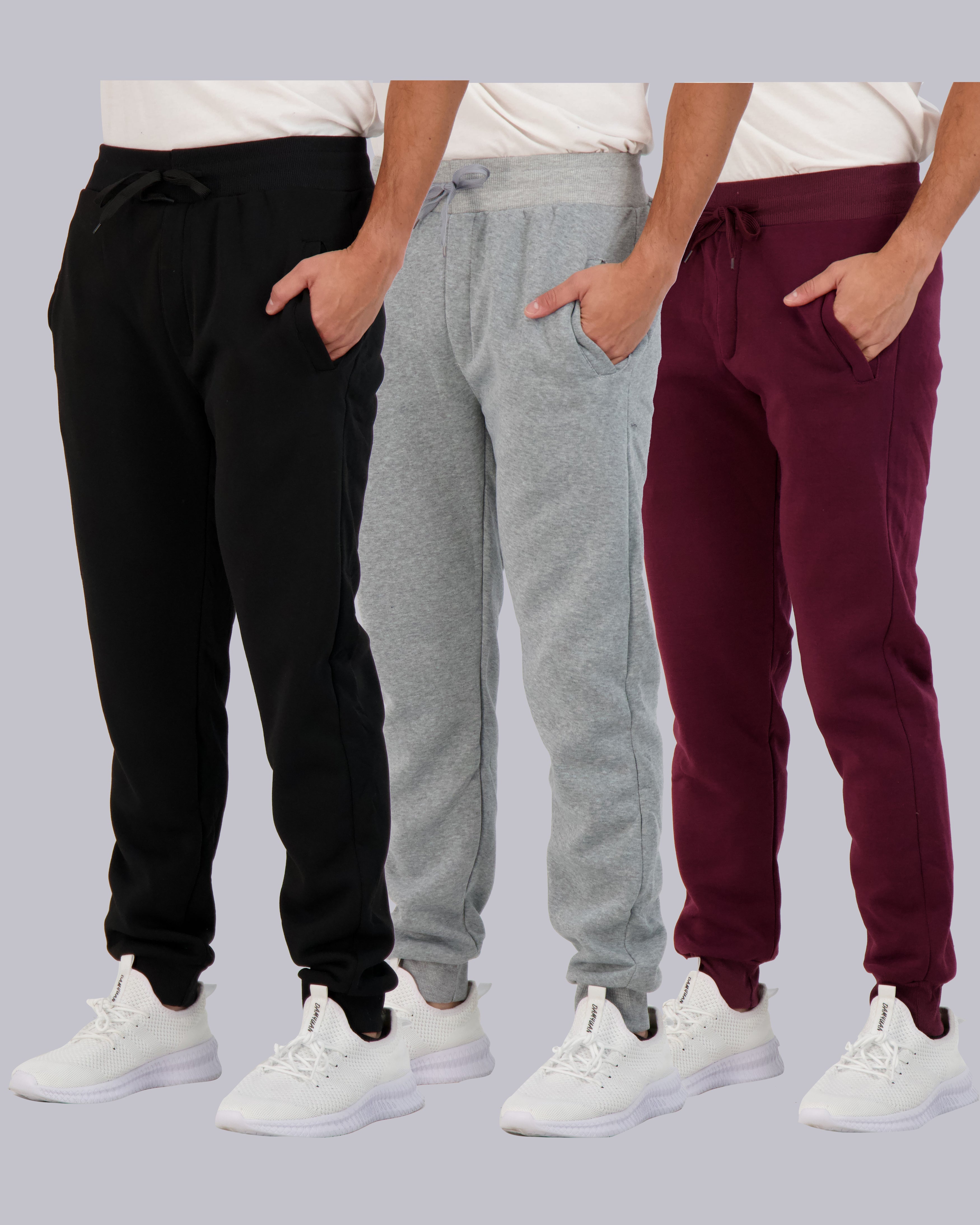 3 Pack: Mens Fleece Jogger Sweatpants