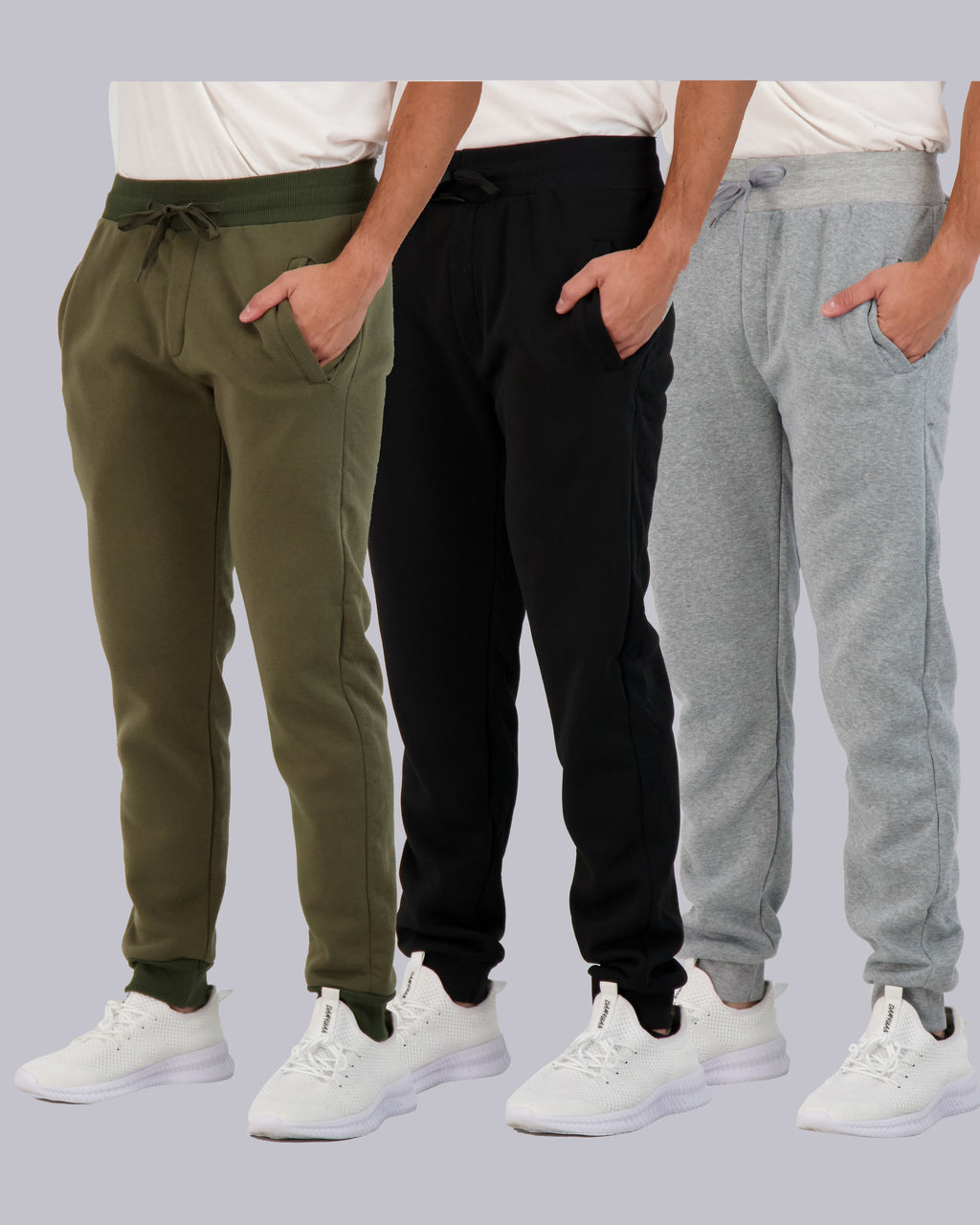 3 Pack: Mens Fleece Jogger Sweatpants