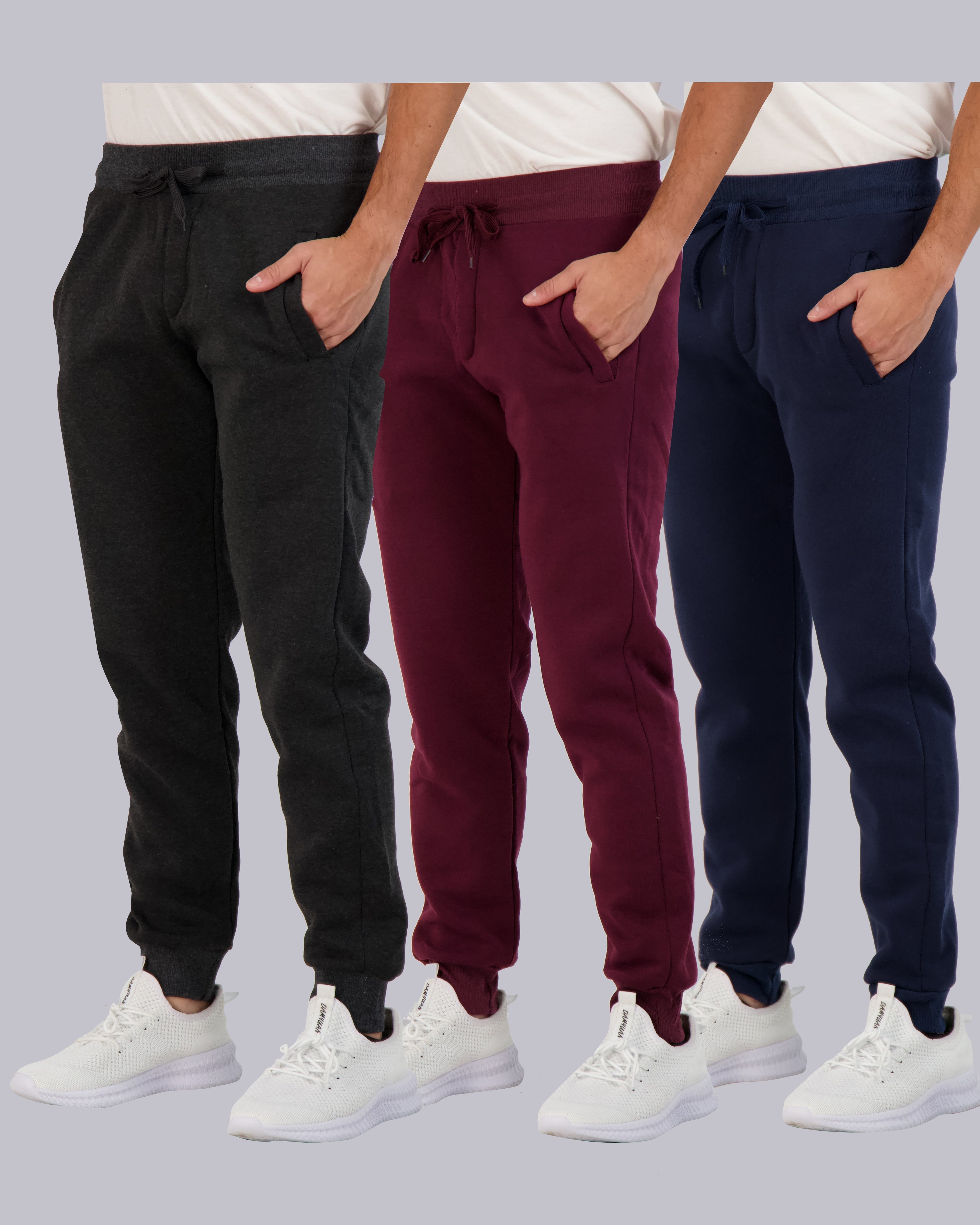 3 Pack: Mens Fleece Jogger Sweatpants