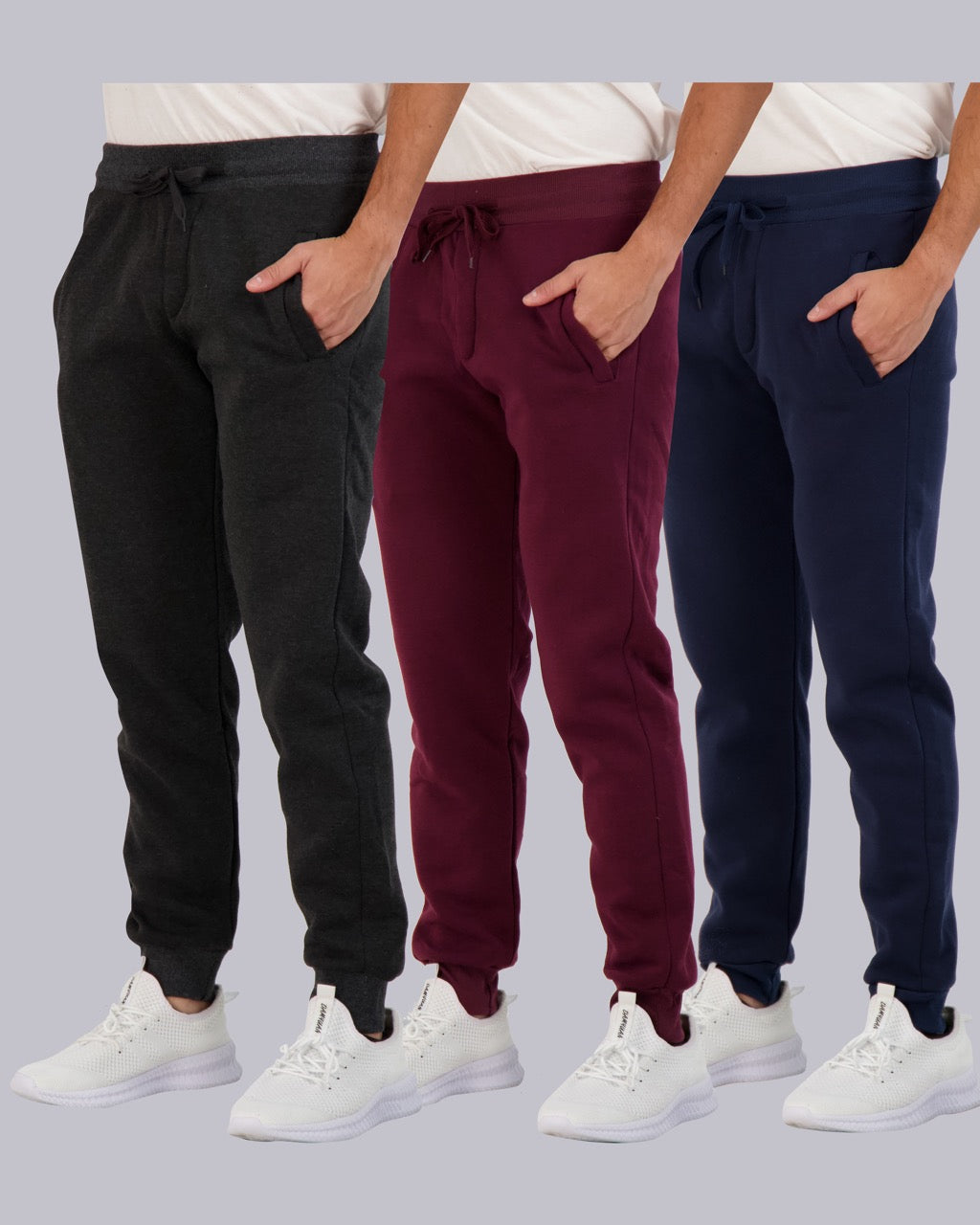 3 Pack: Mens Fleece Jogger Sweatpants