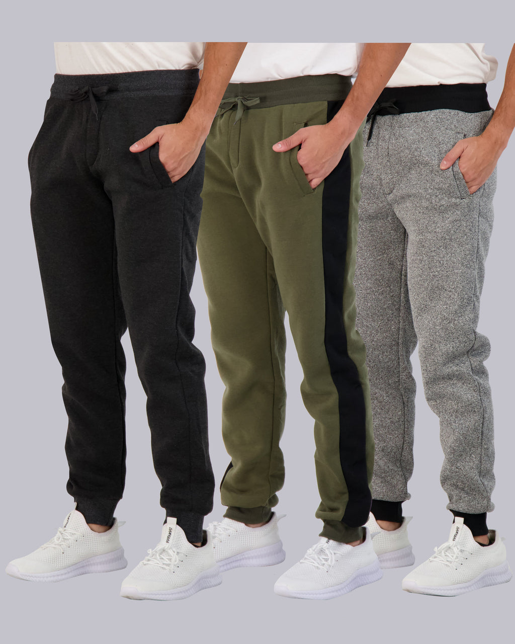 3 Pack: Mens Fleece Jogger Sweatpants