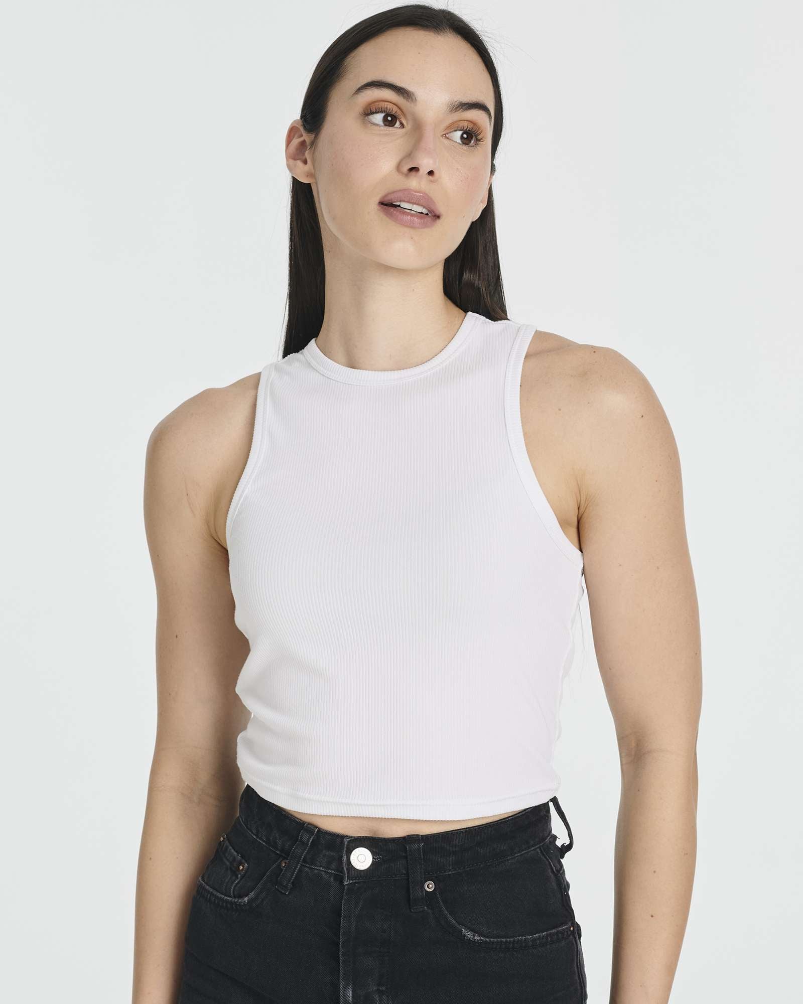 5 Pack: Women's Ribbed Sleeveless Cropped Tank Top