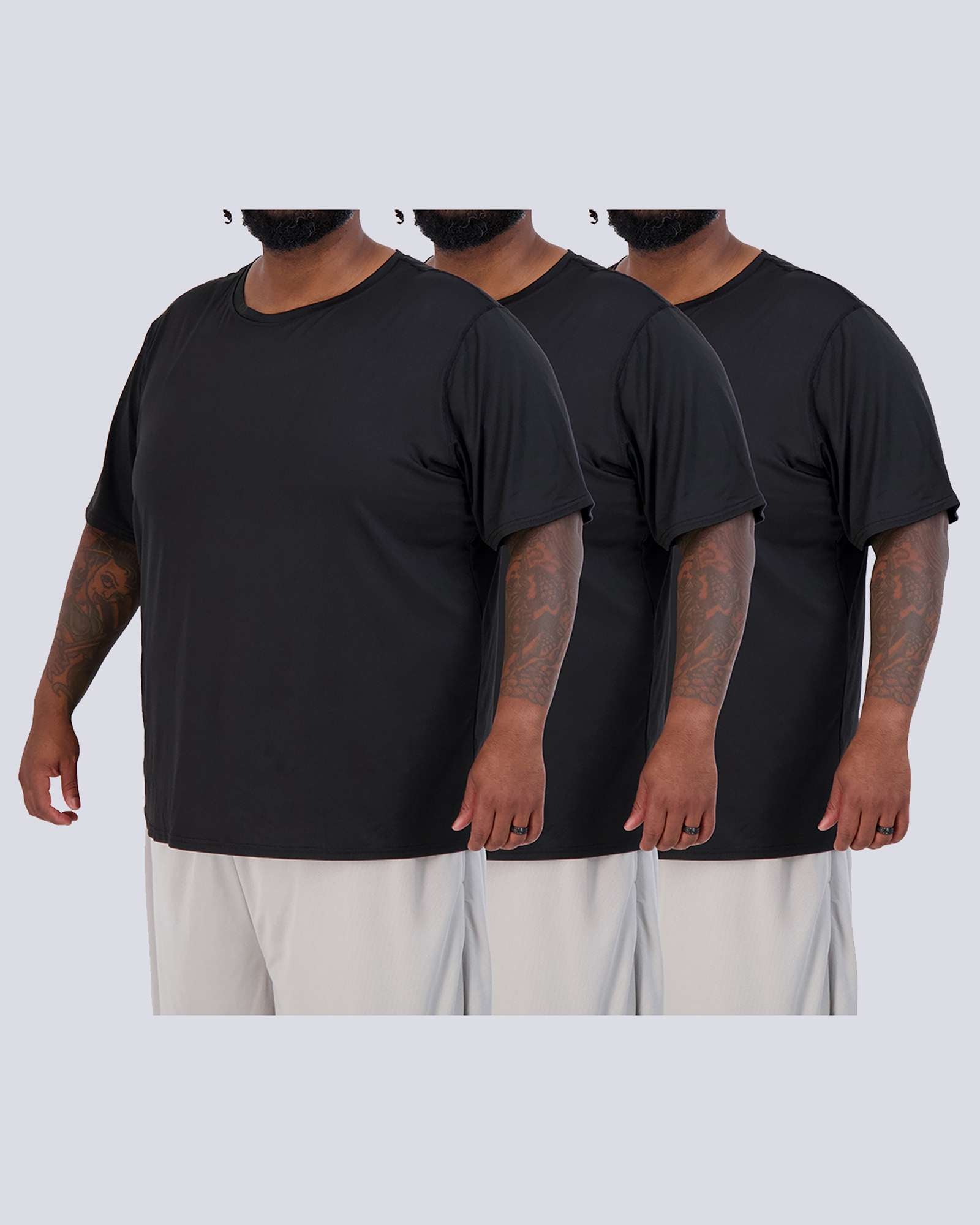 3 Pack: Men’s Big & Tall Dry-Fit Short-Sleeve Crew Neck T-Shirt