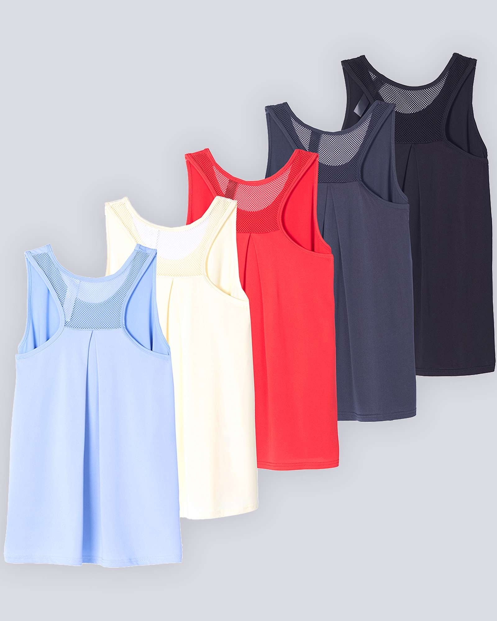 5 Pack: Women's Racerback Workout Tank Top