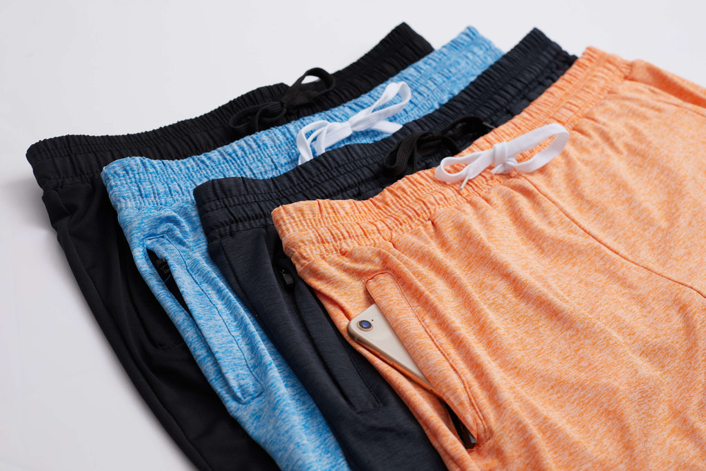 4 Pack: Womens Active Dry-Fit Shorts with Zipper Pockets