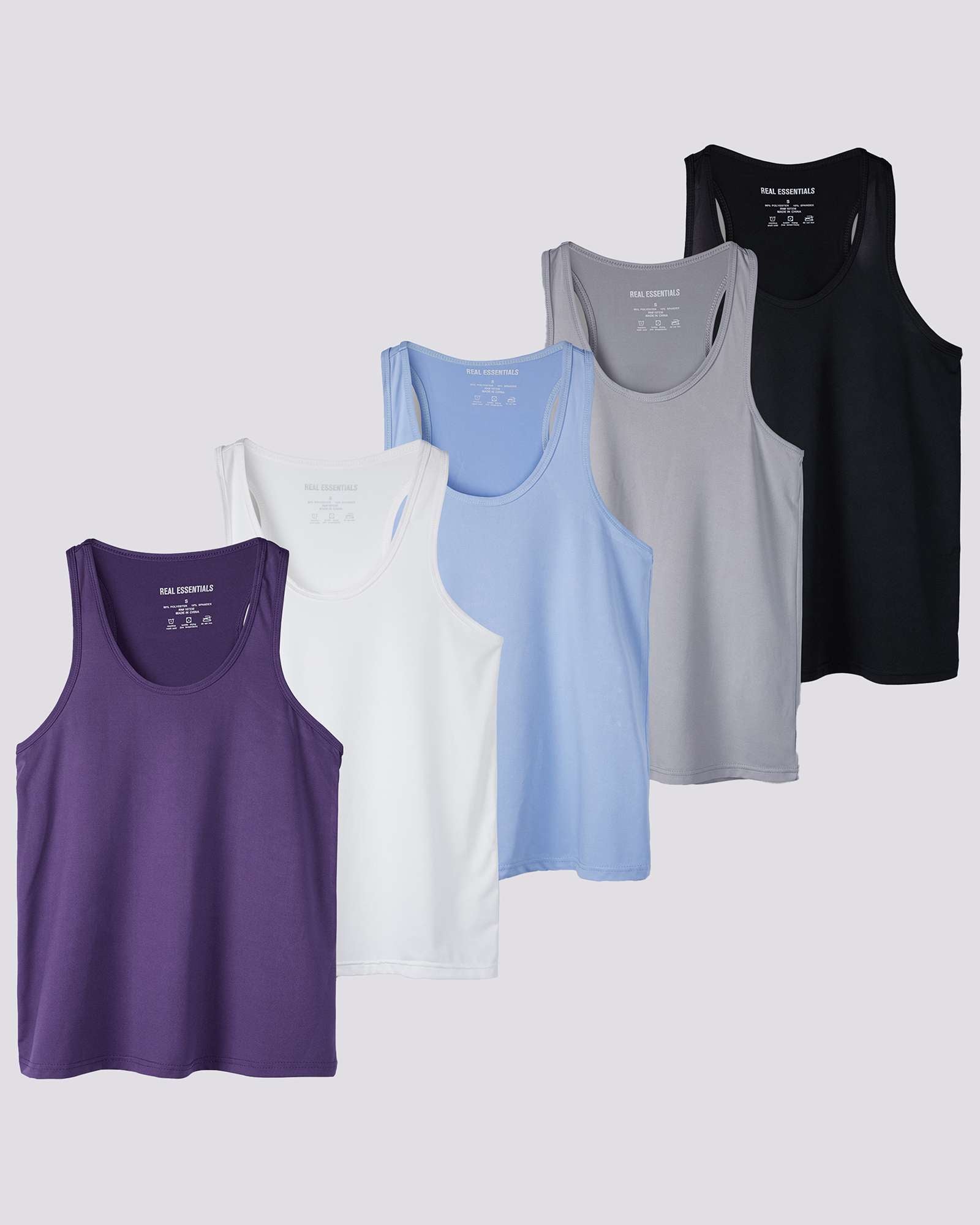 5 Pack: Womens Dry-Fit Racerback Tank Top