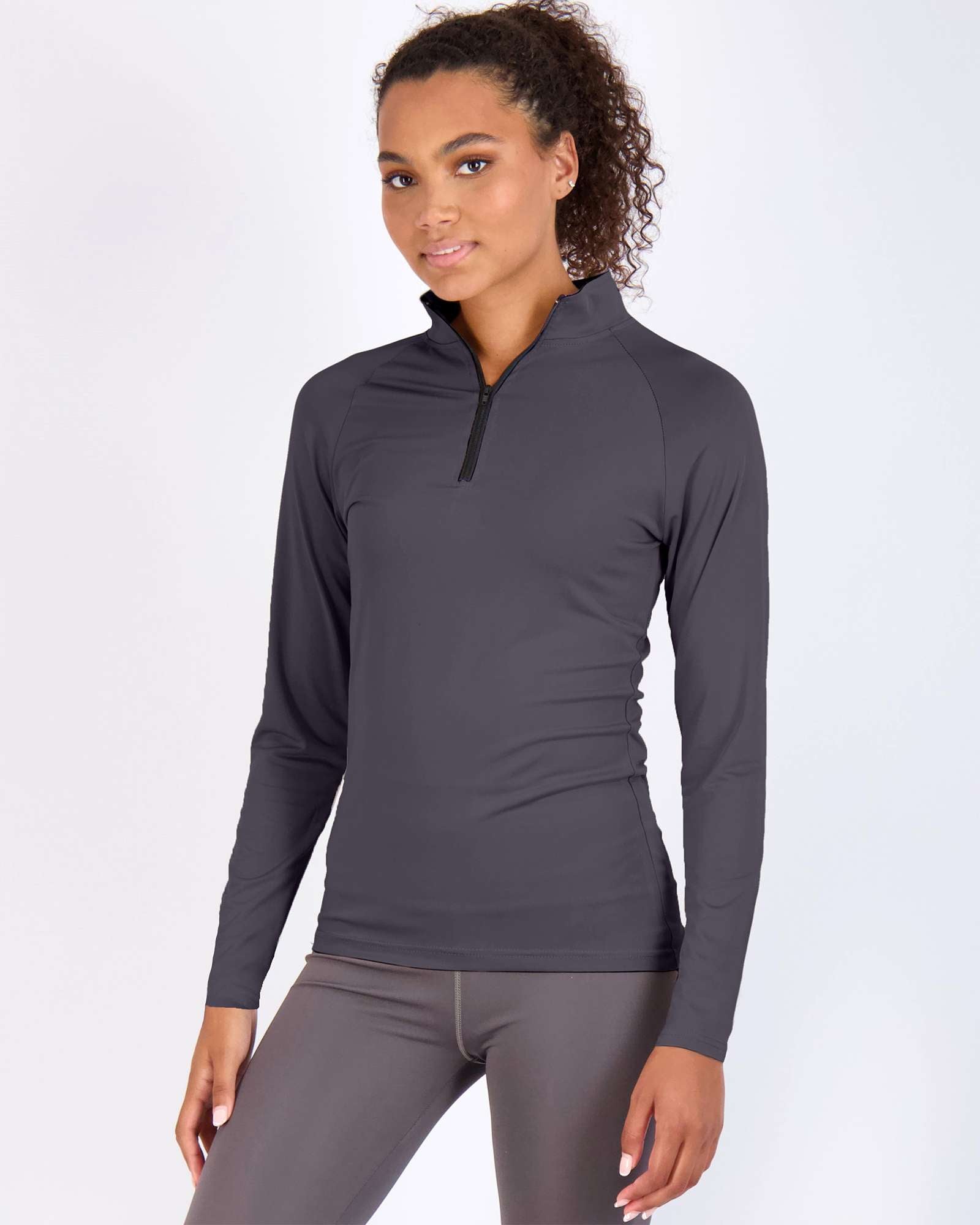 3 Pack: Womens Dry-Fit Active Long Sleeve Quarter Zip