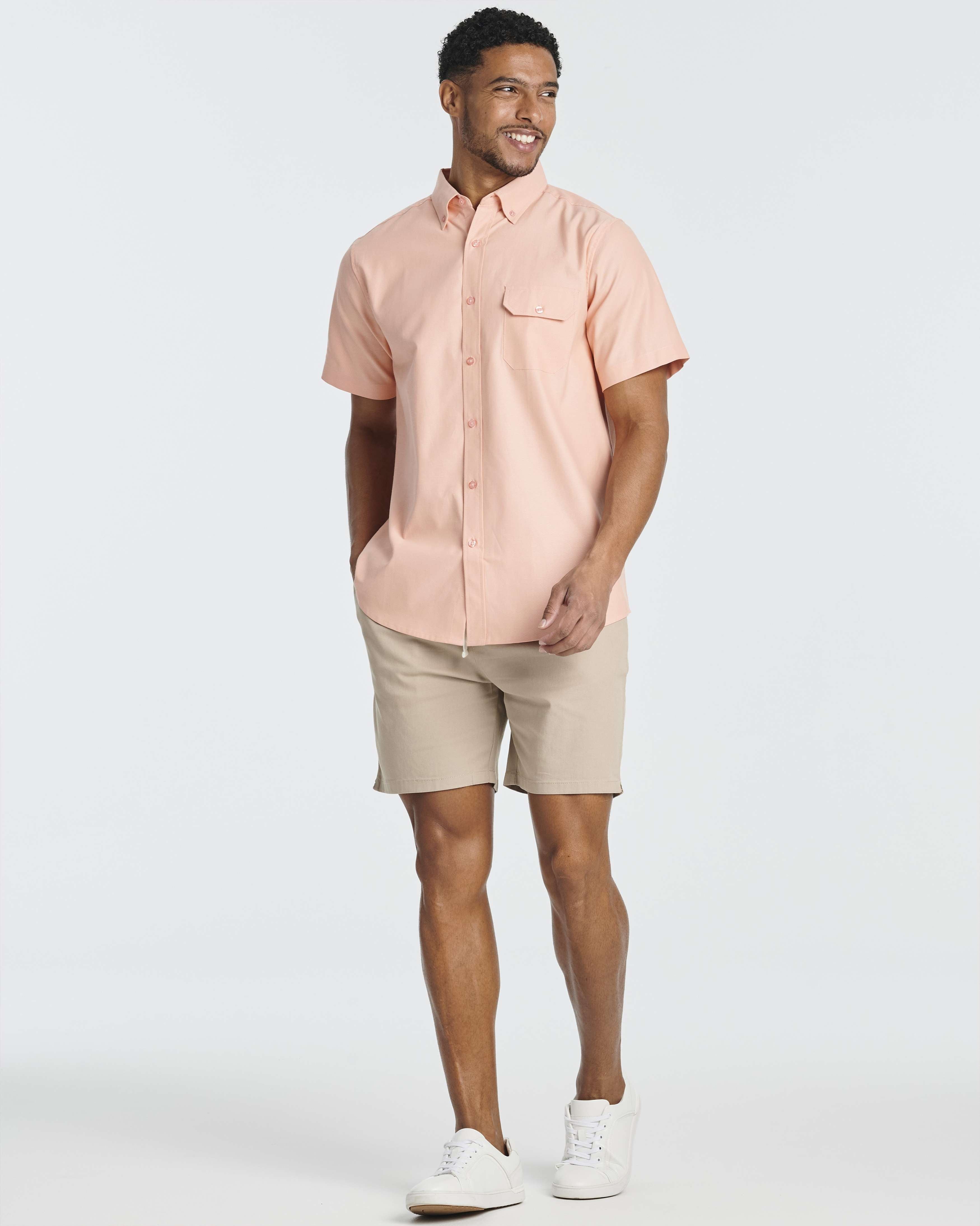 3 Pack: Men's Short-Sleeve Oxford Shirt (Available in Big & Tall)