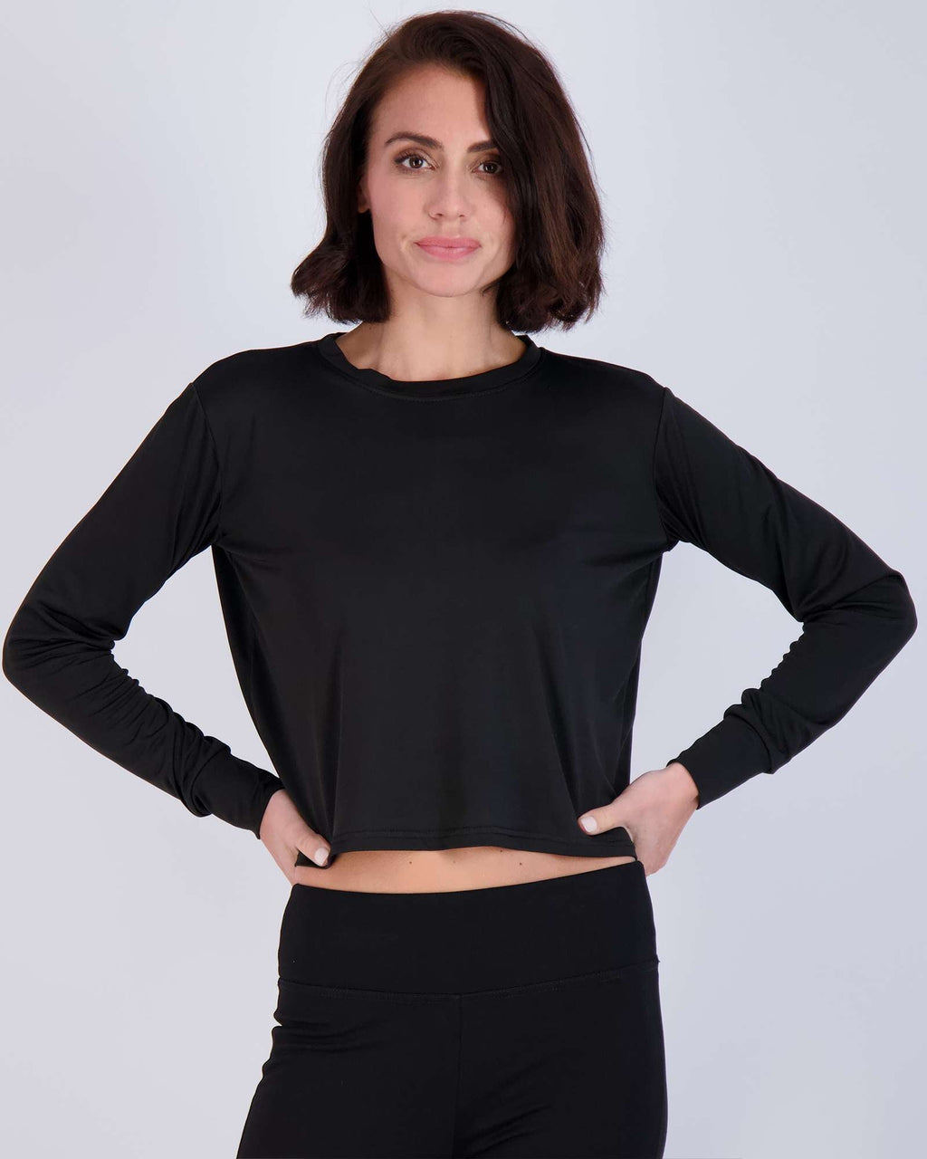 5 Pack: Womens Dry Fit Crop Top Long Sleeve