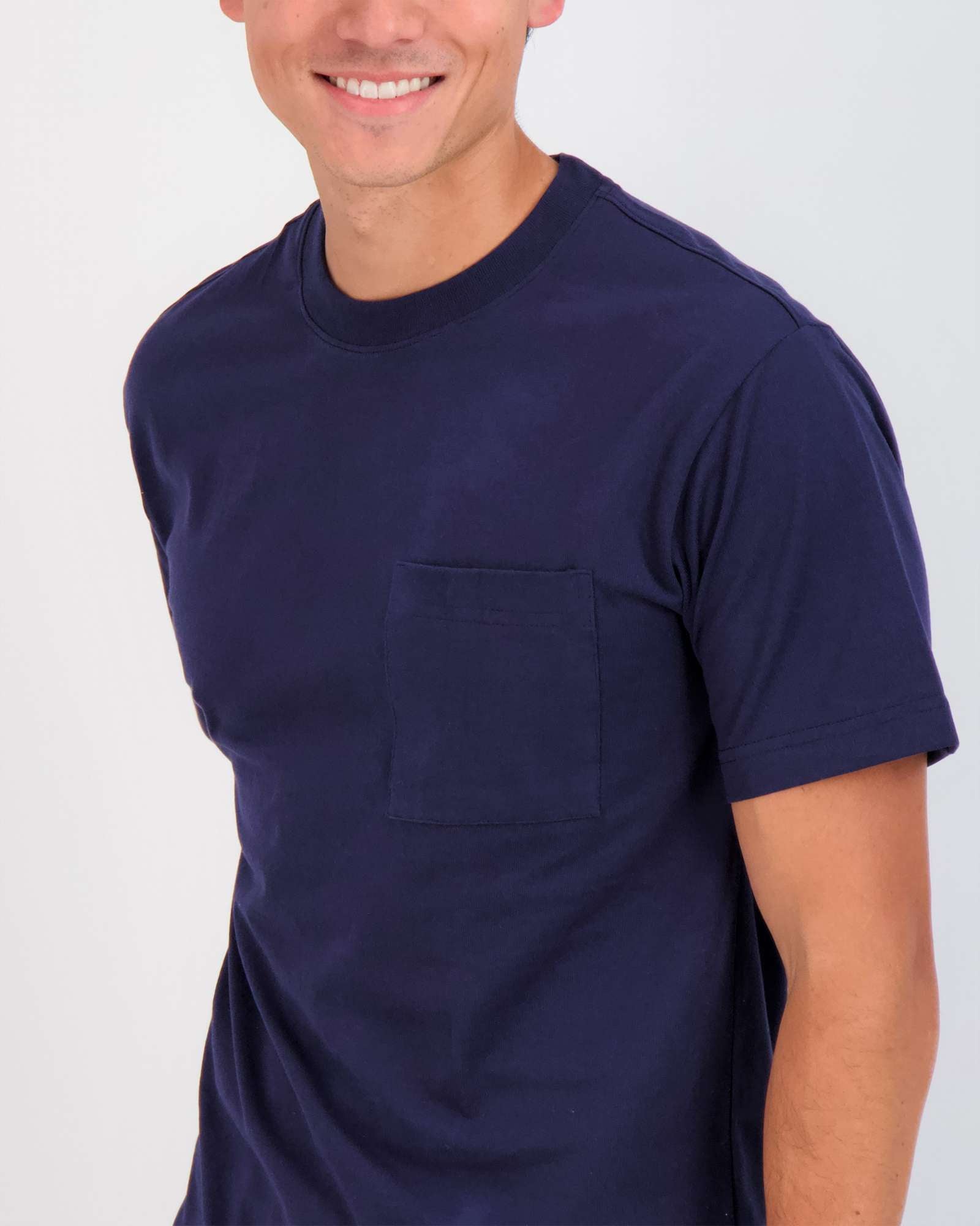 4 Pack: Mens Cotton Short Sleeve Crew Neck Pocket T-Shirt
