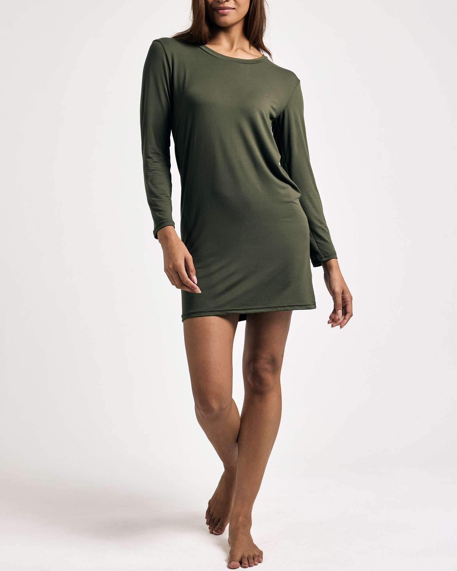 3 Pack: Womens Long Sleeve Ultra-Soft Nightshirt Sleep Dress