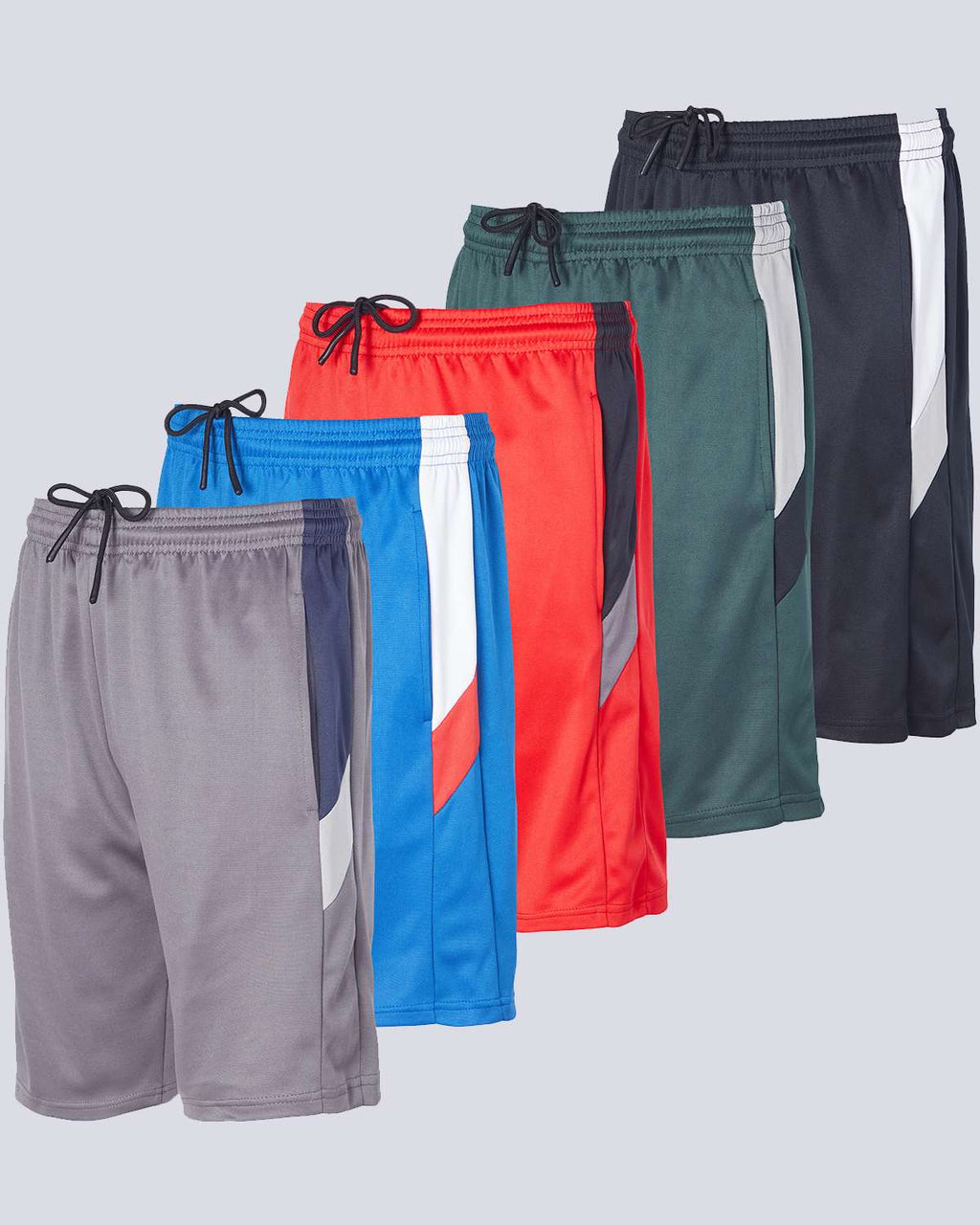 5 Pack: Boys' Athletic Basketball Shorts