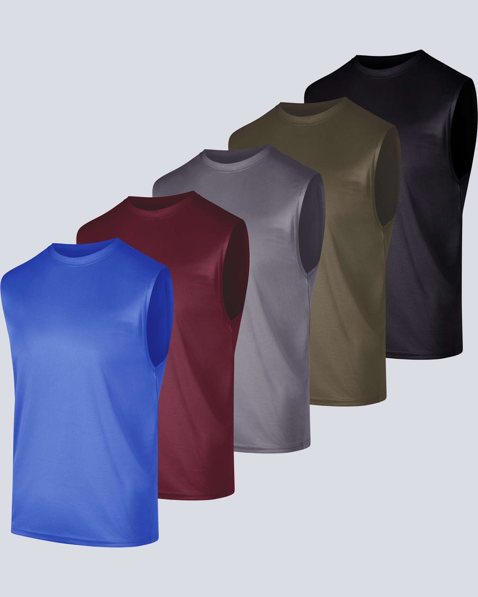 5 Pack: Mens Mesh Active Tank Top (Available in Big & Tall)
