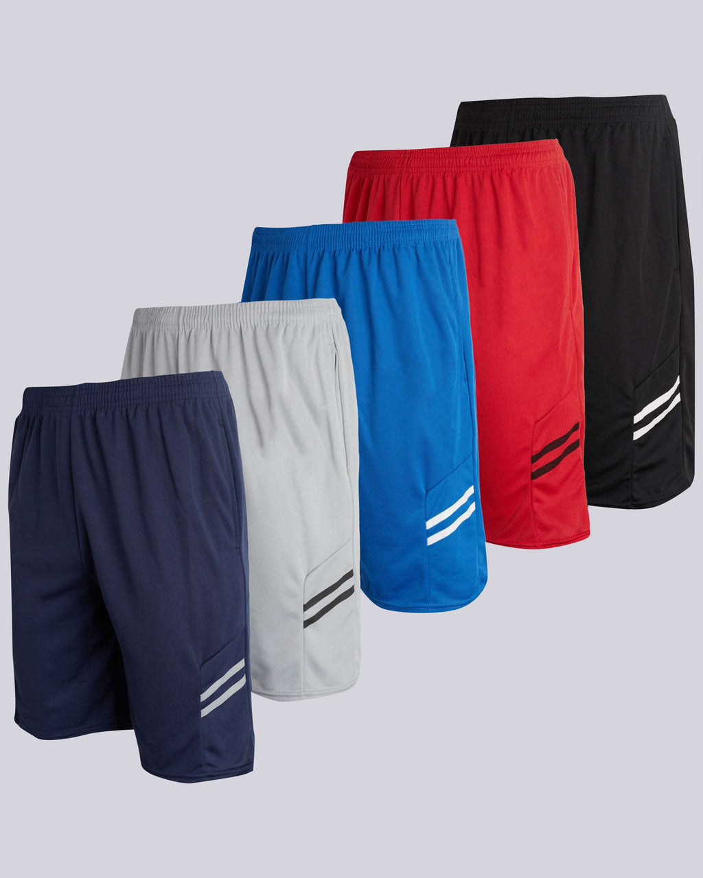 5 Pack: Men's Mesh Athletic Gym Shorts
