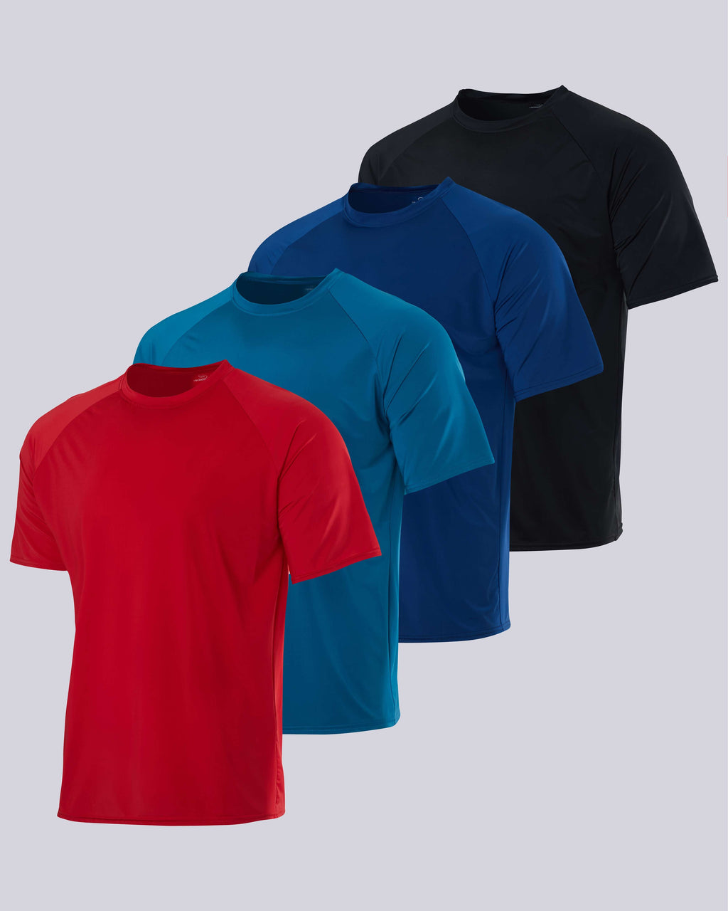 4 Pack: Men's Short Sleeve Rash Guard Shirt (Available In Big & Tall)
