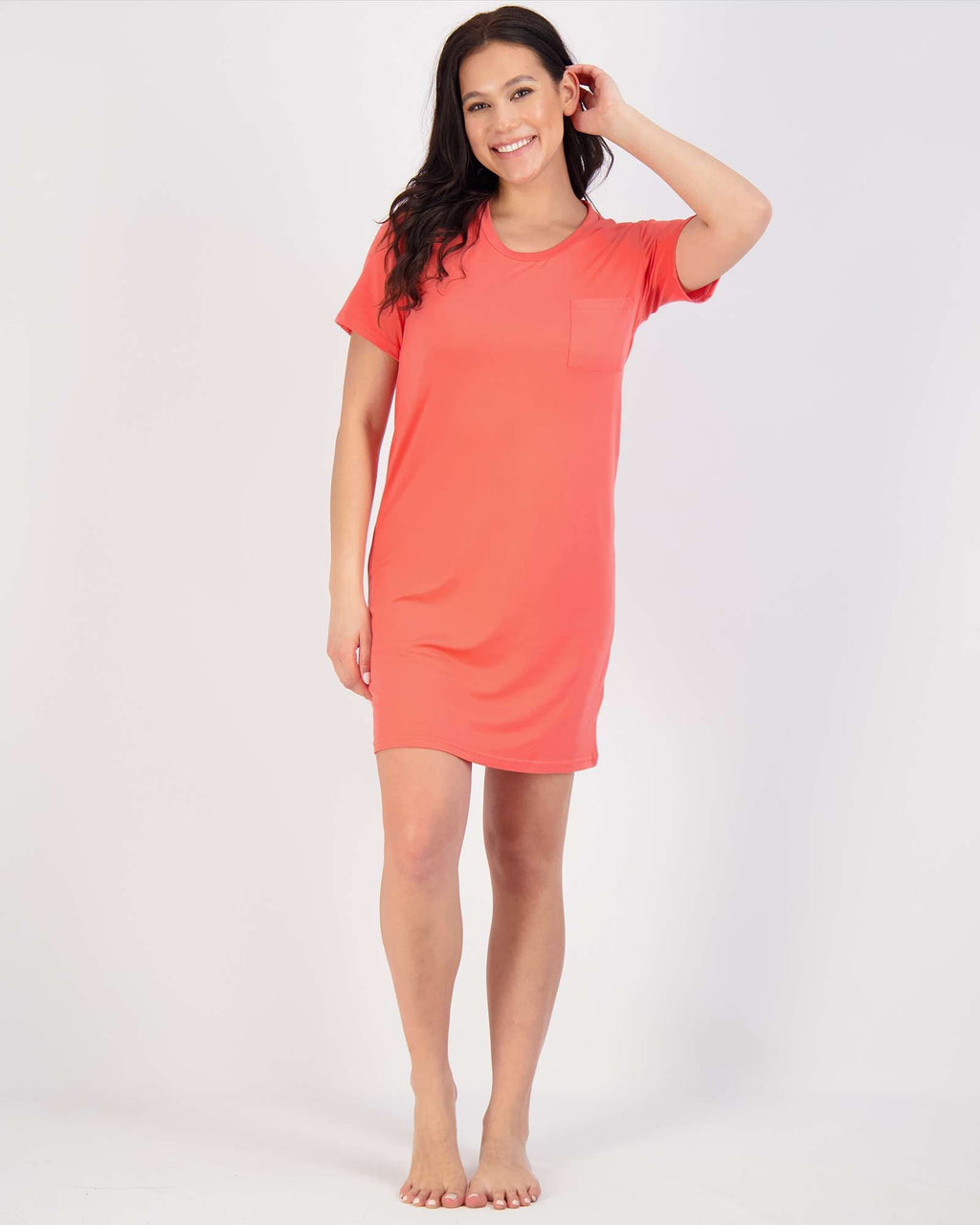 3 Pack: Womens Short-Sleeve Ultra-Soft Nightshirt Sleep Dress