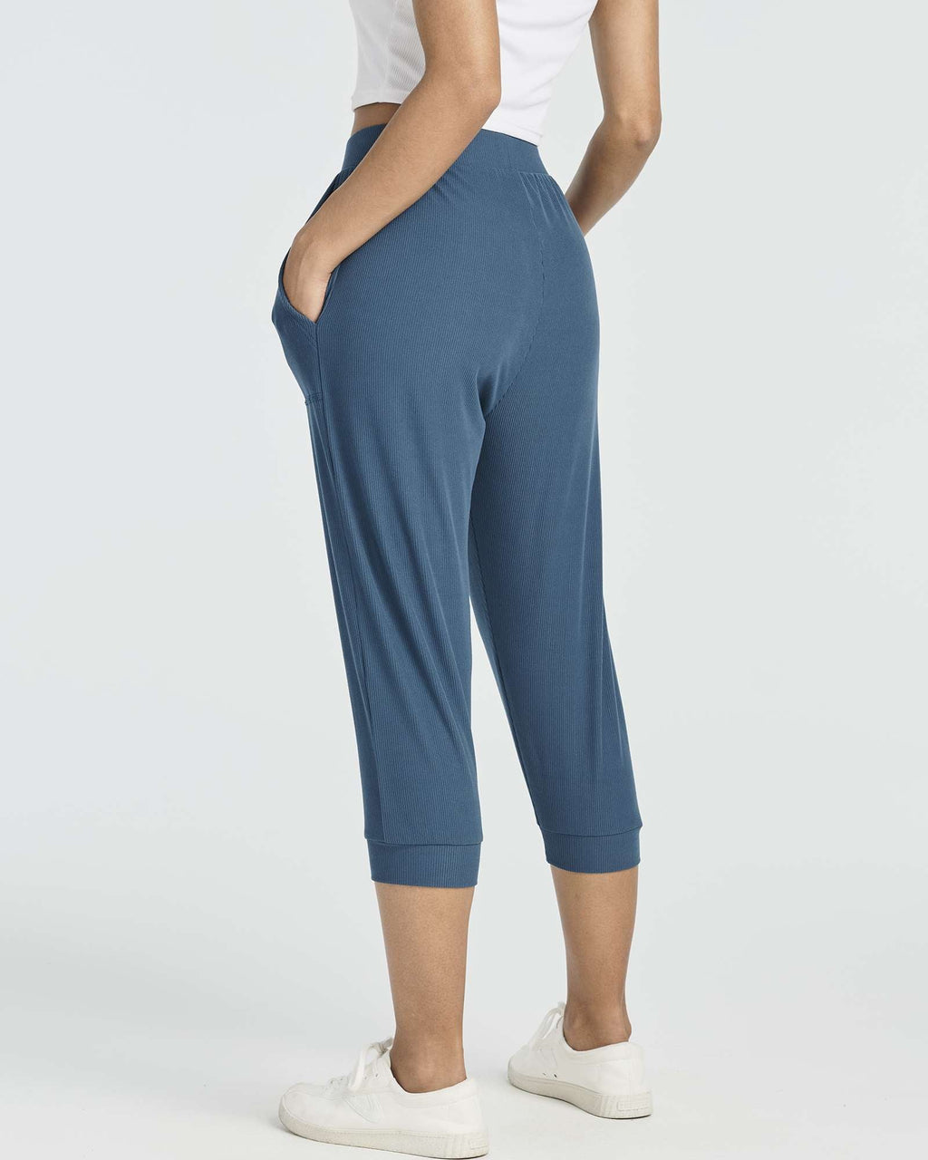 3 Pack: Women's Ribbed Capri Jogger Lounge Sweatpants