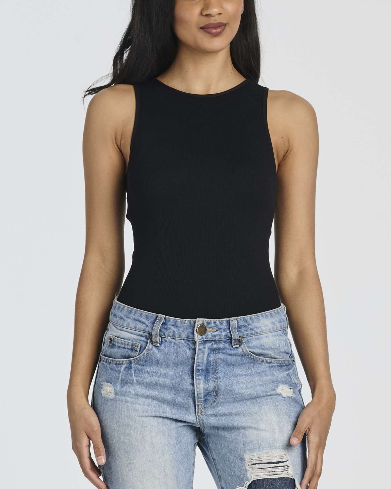 3 Pack: Women's Ribbed Sleeveless Bodysuit Tank Tops