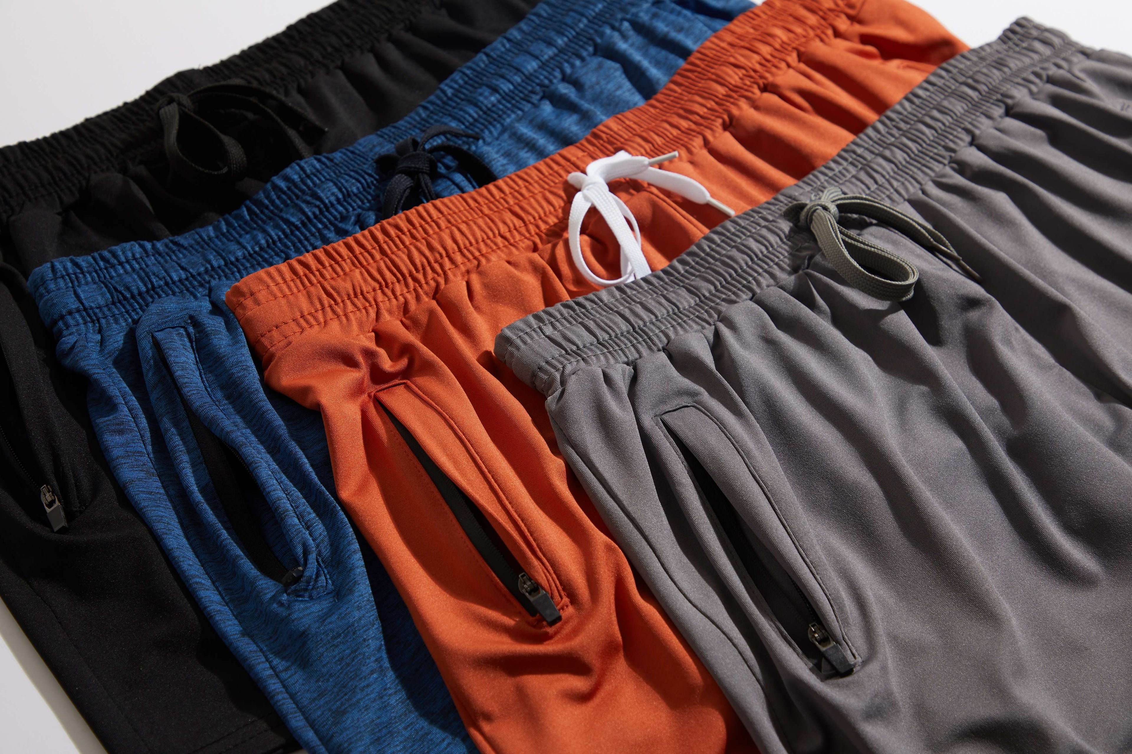 4 Pack: Womens Active Dry-Fit Shorts with Zipper Pockets