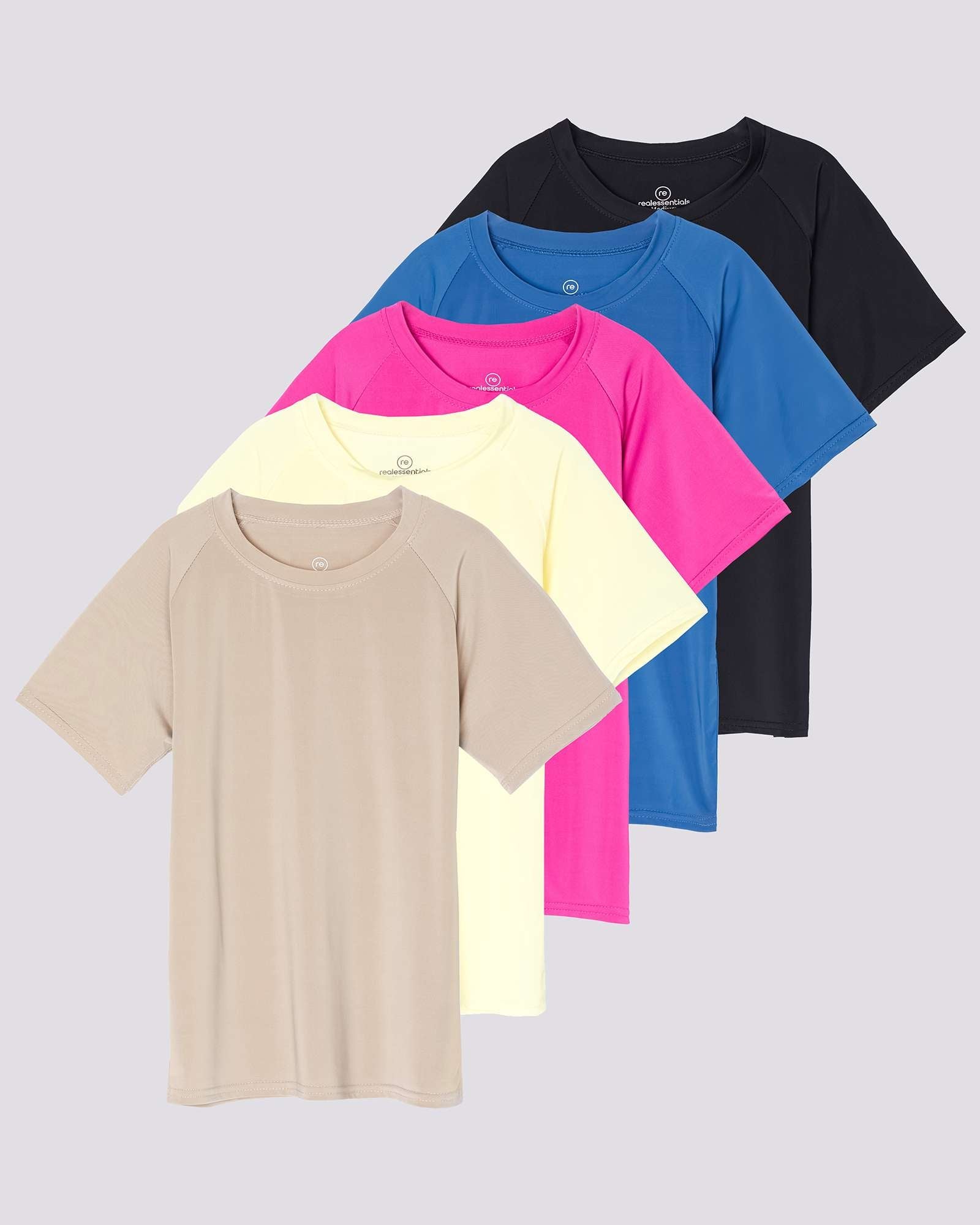 5 Pack: Girls' Short Sleeve UPF Rashguard Shirt