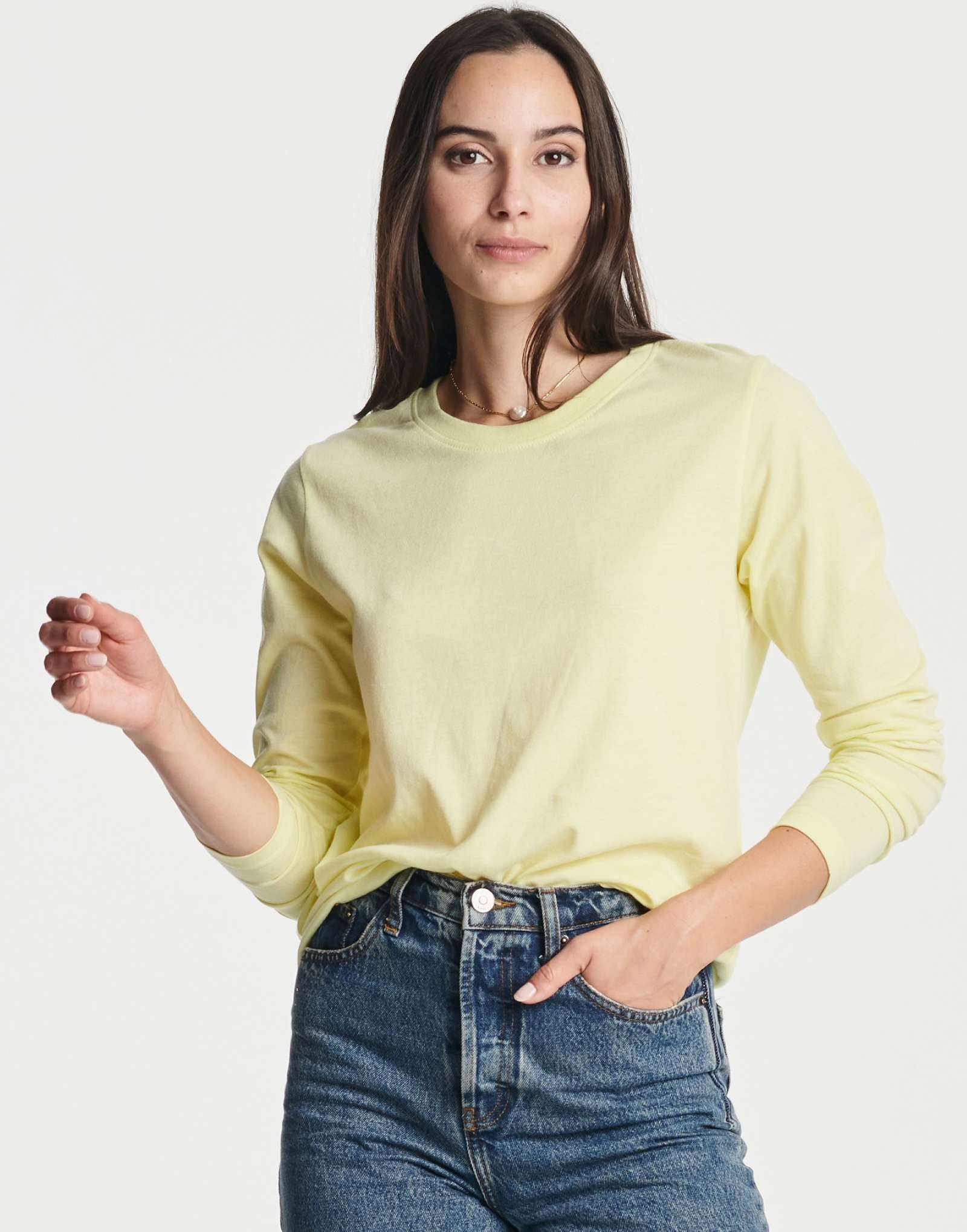 4 Pack: Women's Cotton Classic-Fit Long-Sleeve Crewneck T-Shirt (Available in Plus Size)