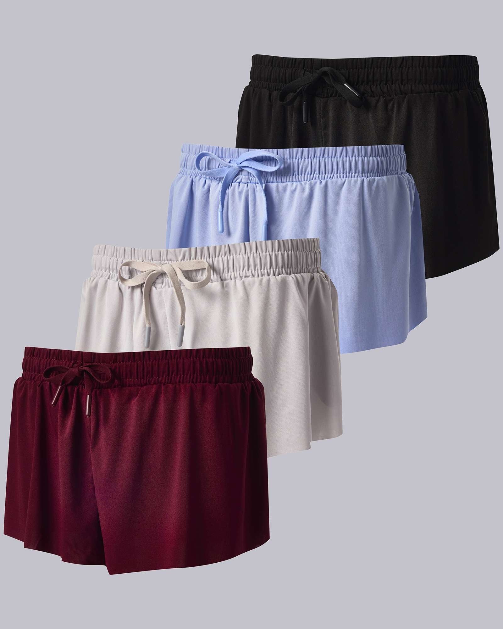4 Pack: Girls 2-in-1 Flowy Shorts with Spandex Liner Youth Butterfly Skirts - Athletic Dance