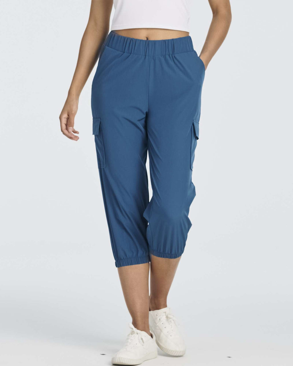 3 Pack: Women's Woven Cargo Capri Jogger Pants