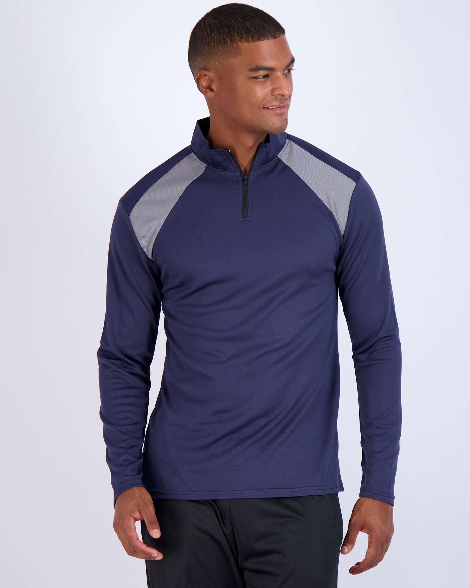 3 Pack: Mens Mesh Active Quarter Zip Pullover